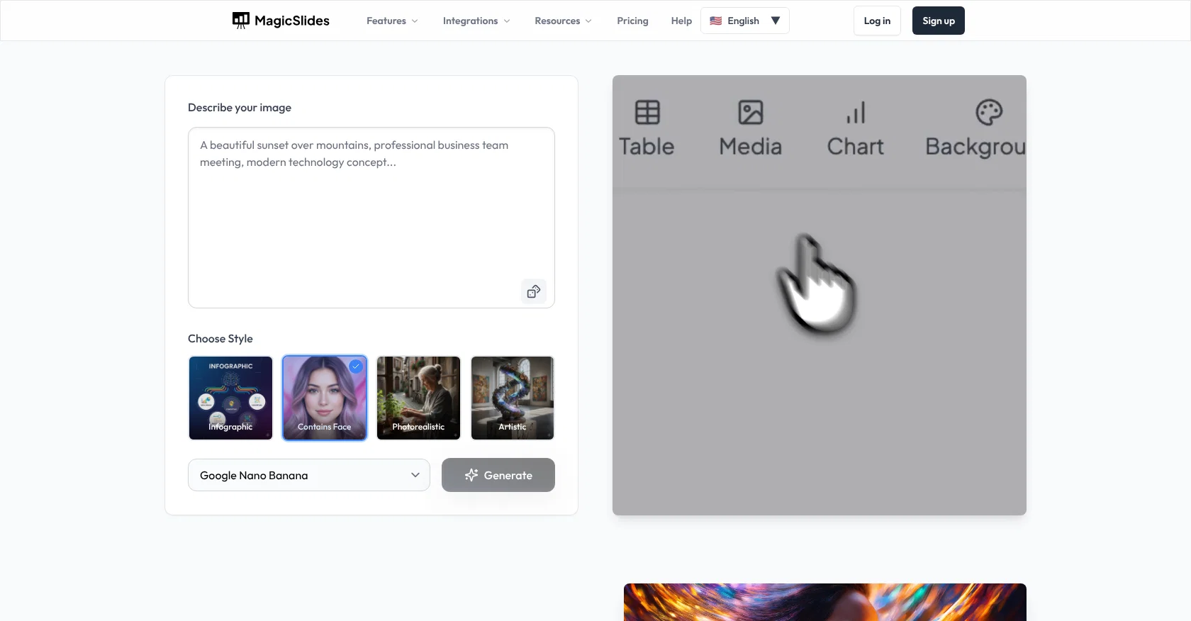 MagicSlides.app AI Image Generator website