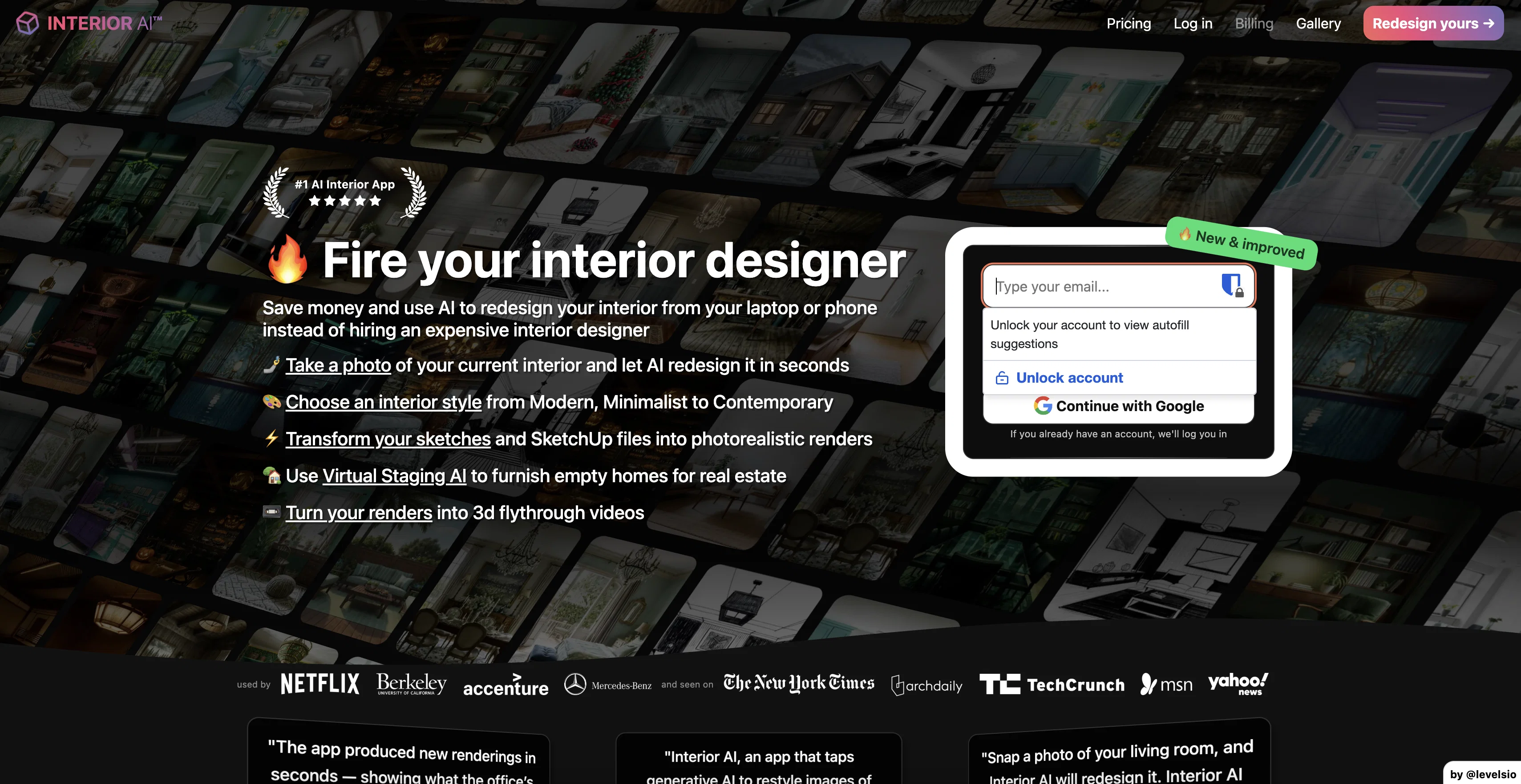 Interior AI website