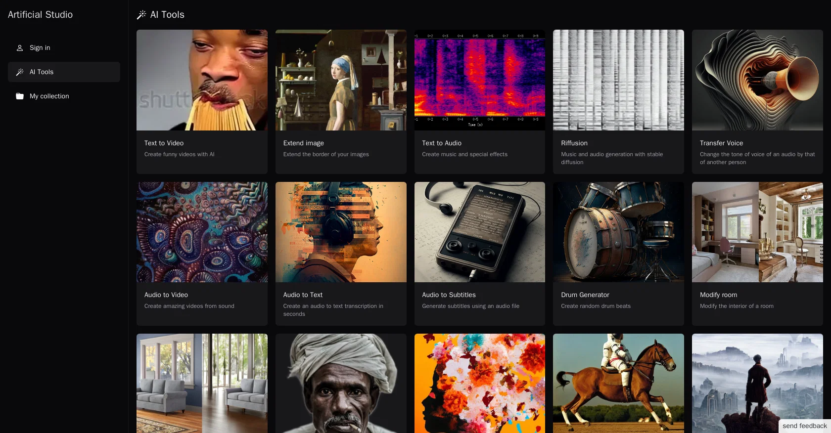 Artificial Studio website