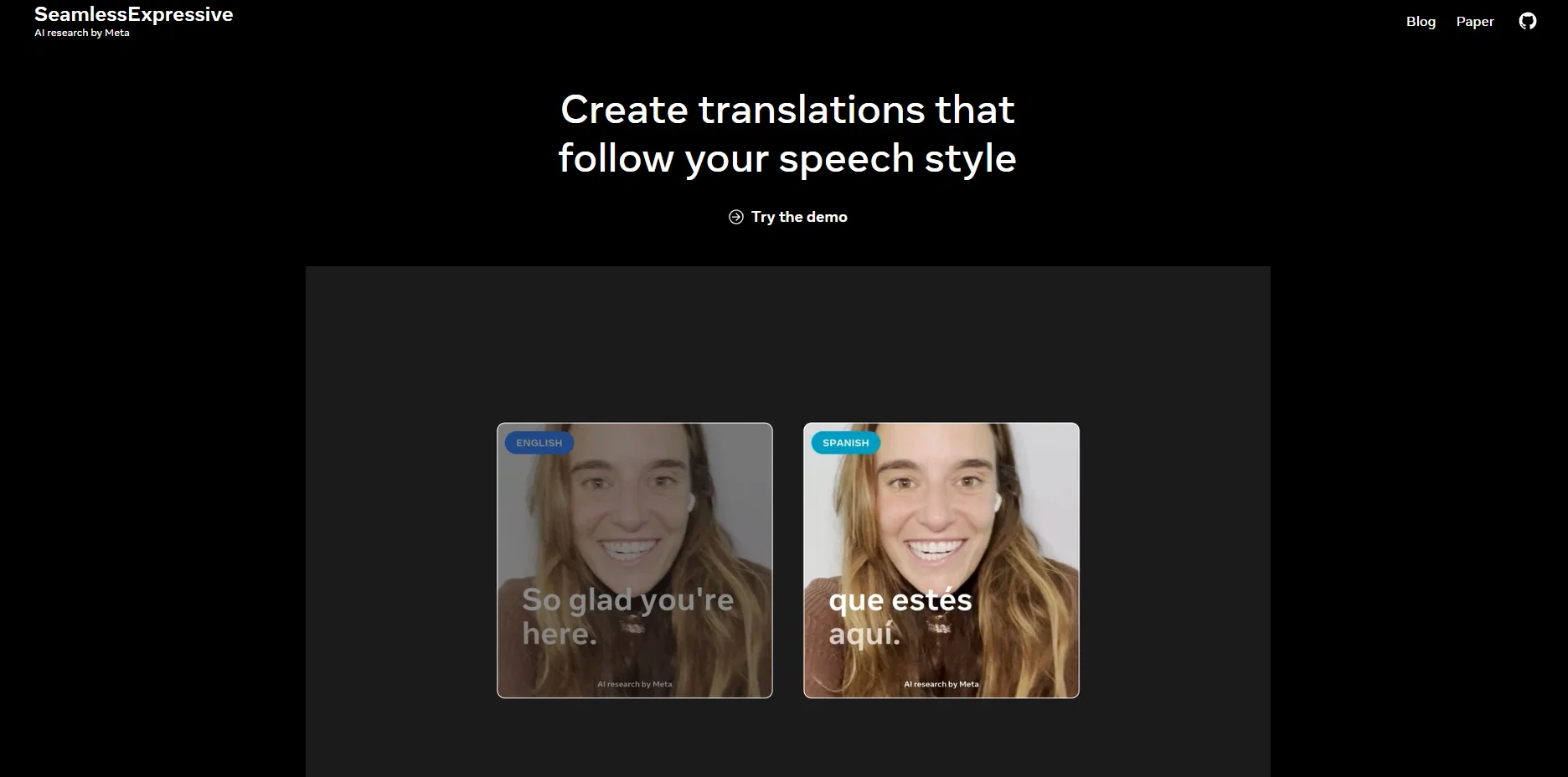 SeamlessExpressive website