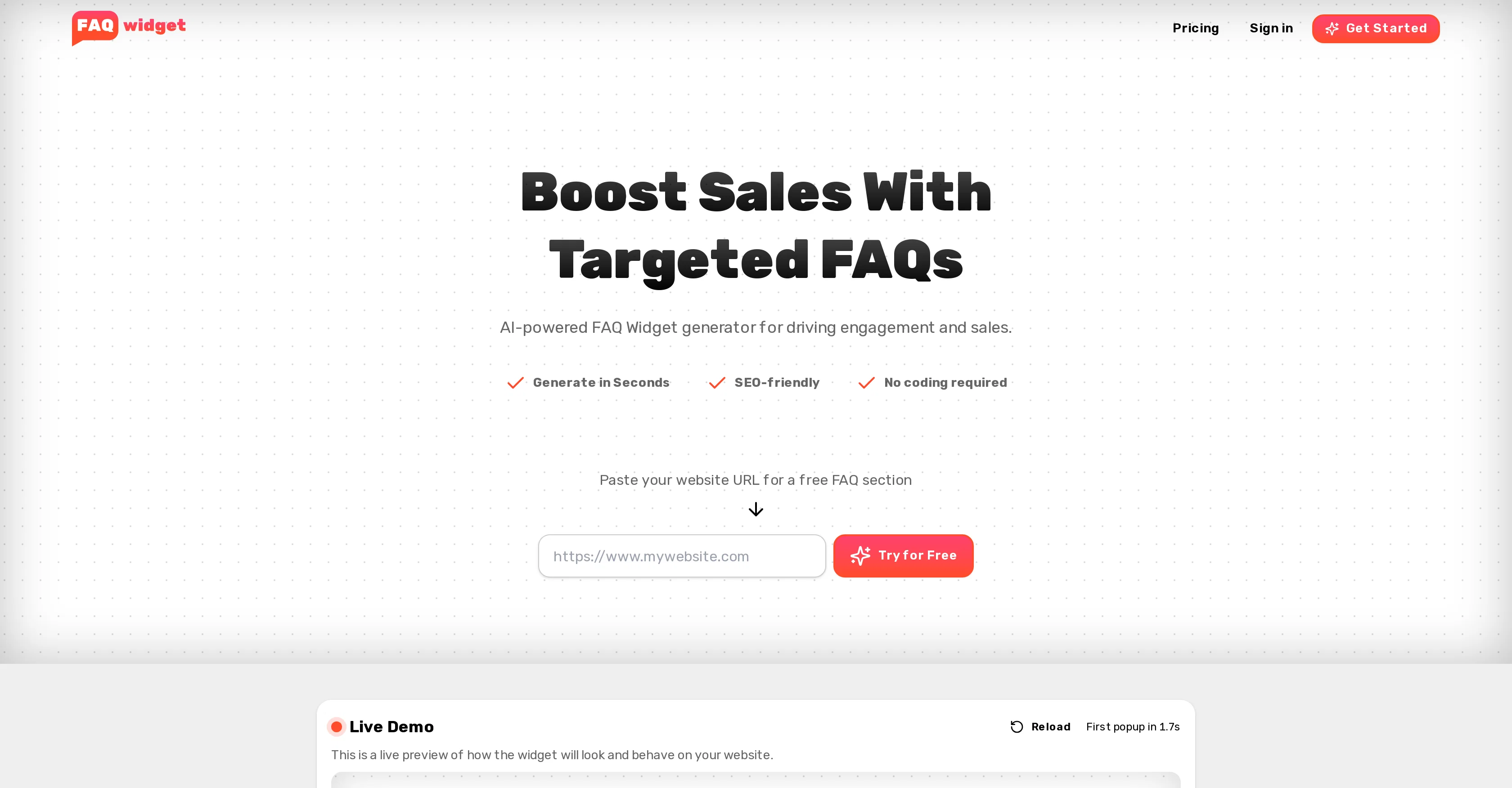 FAQWidget website