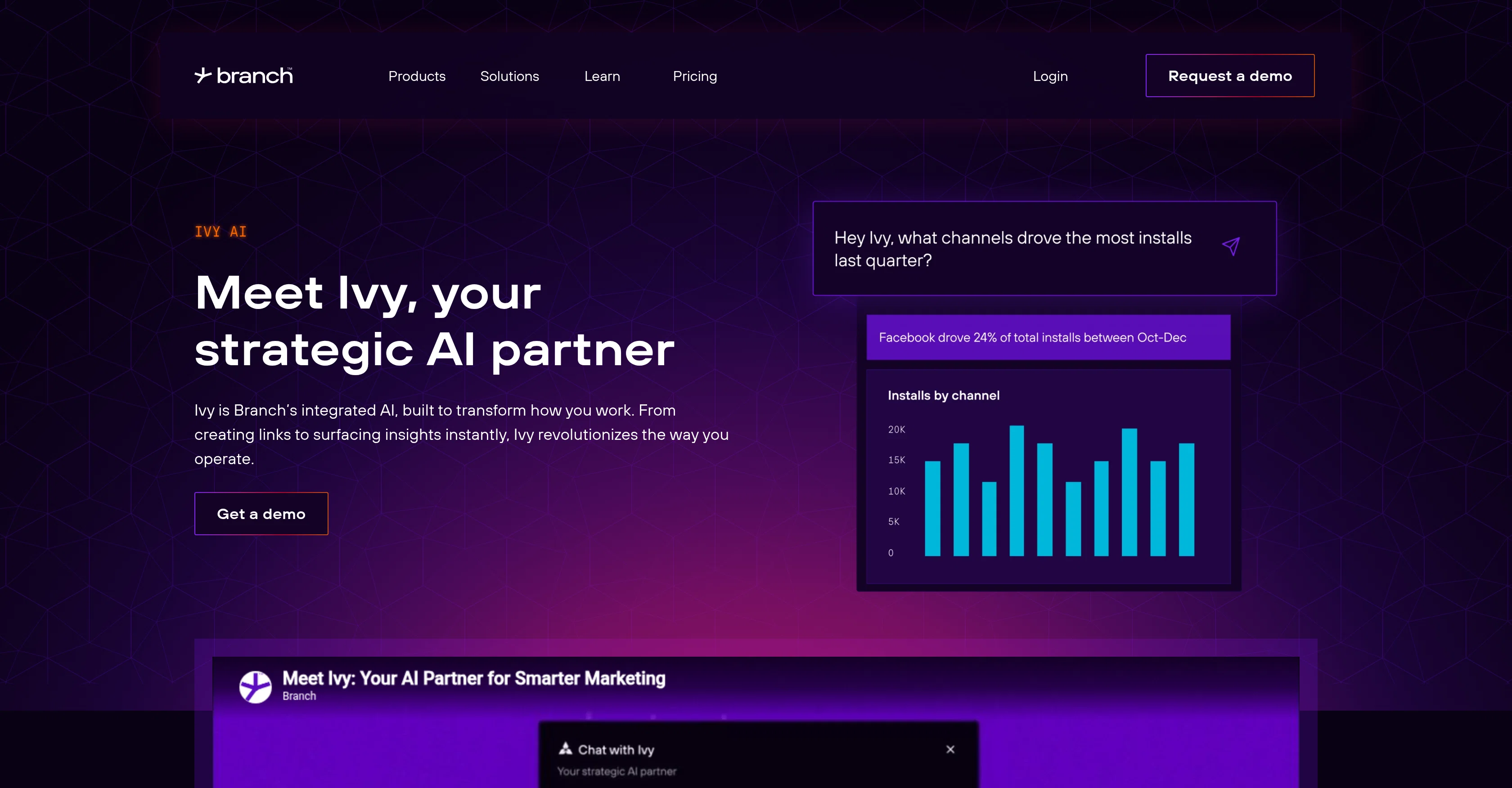Ivy by Branch.io website