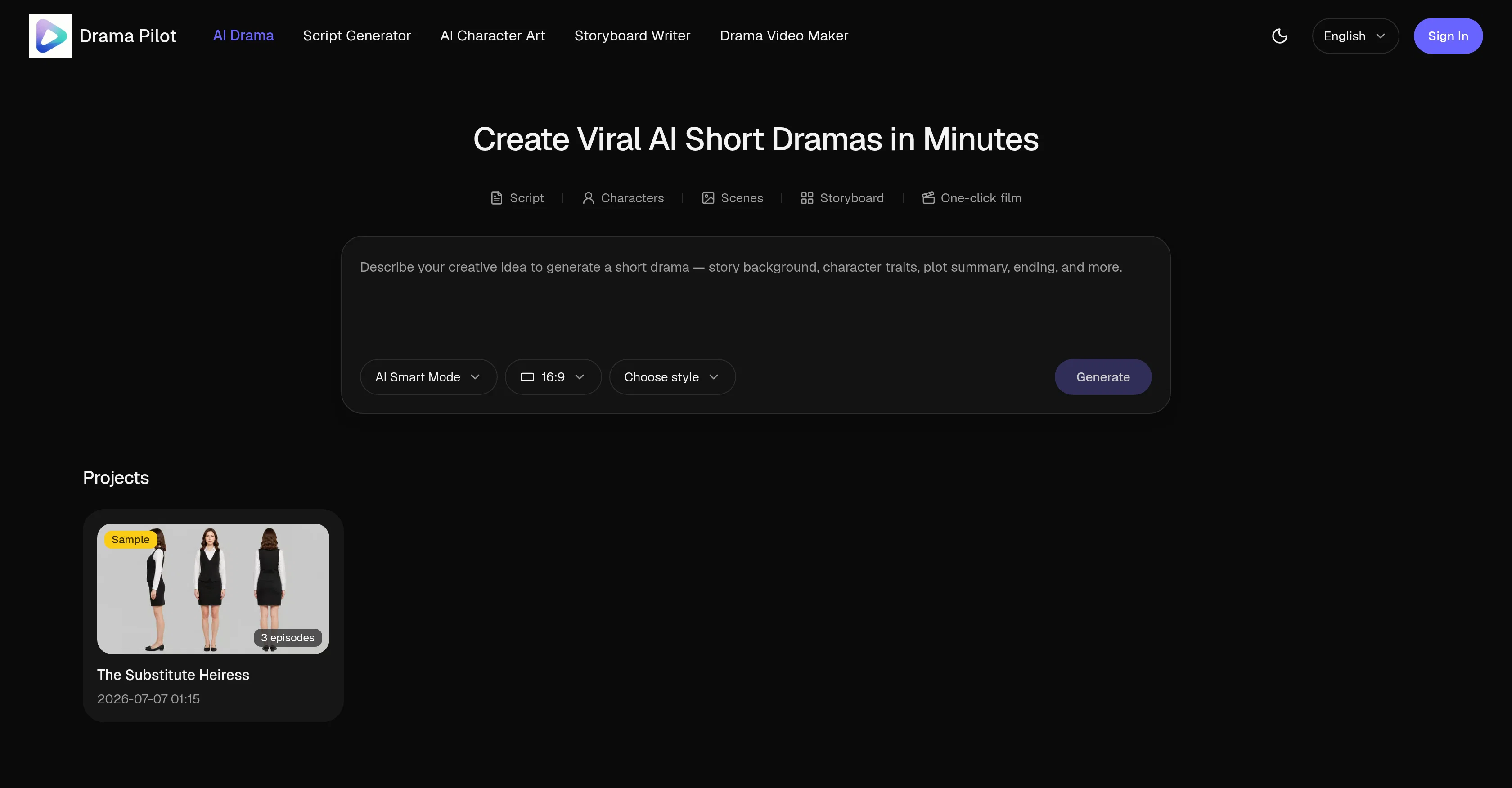 DramaPilot website