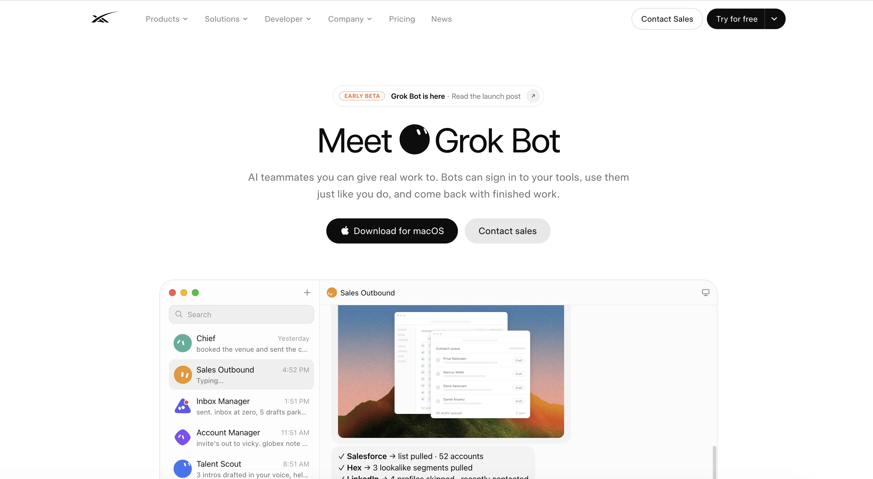 Grok Bot website