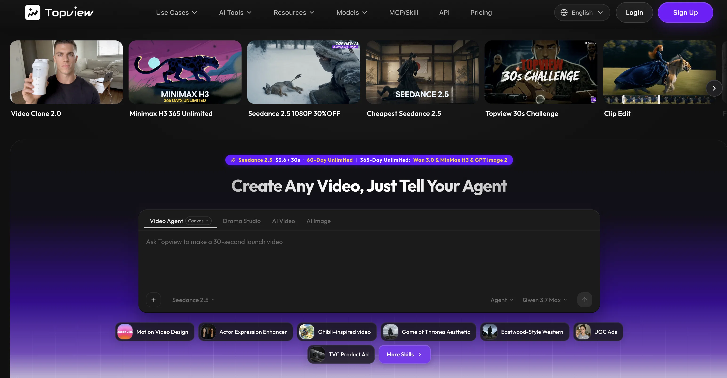 Topview AI Video Editor website