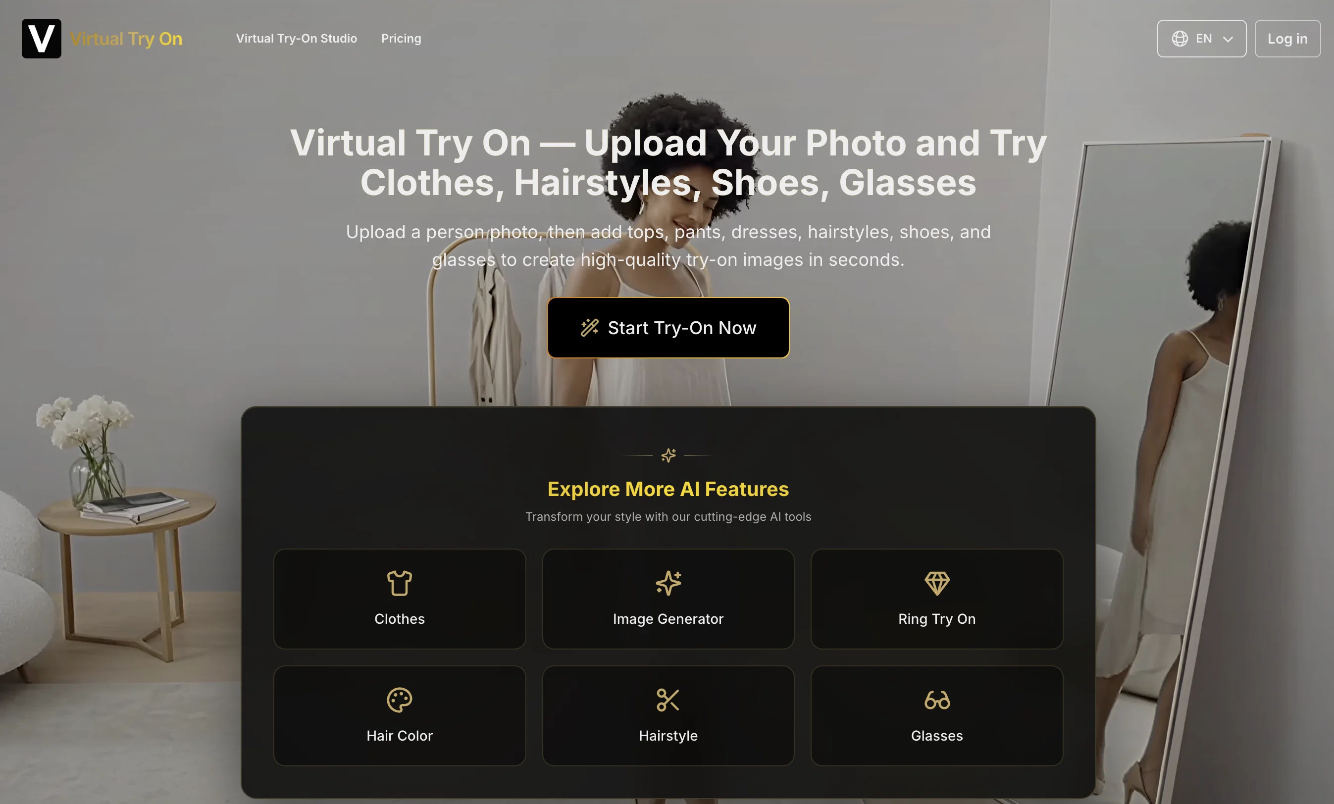 Virtual Try On.art website