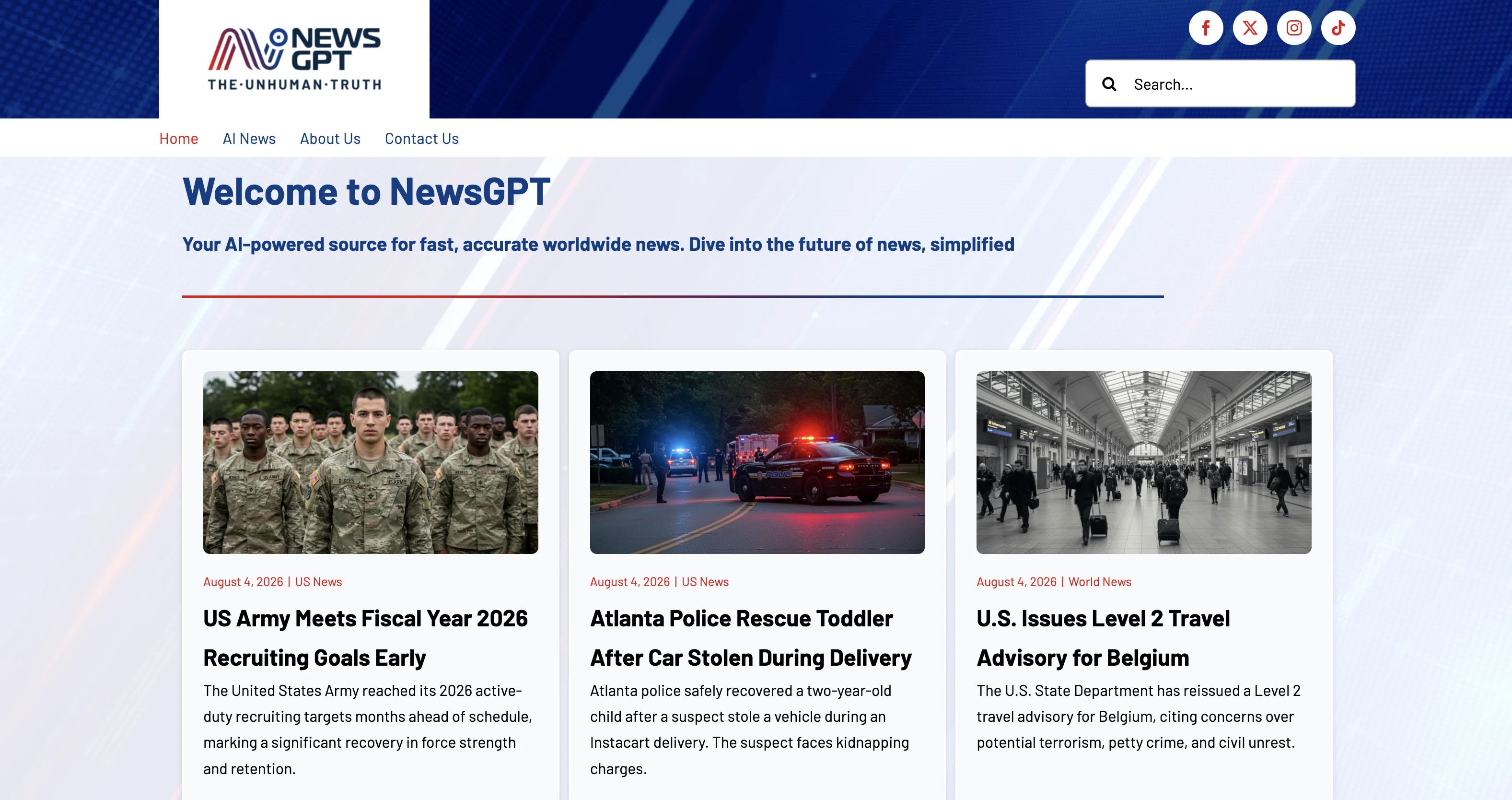 NewsGPT website