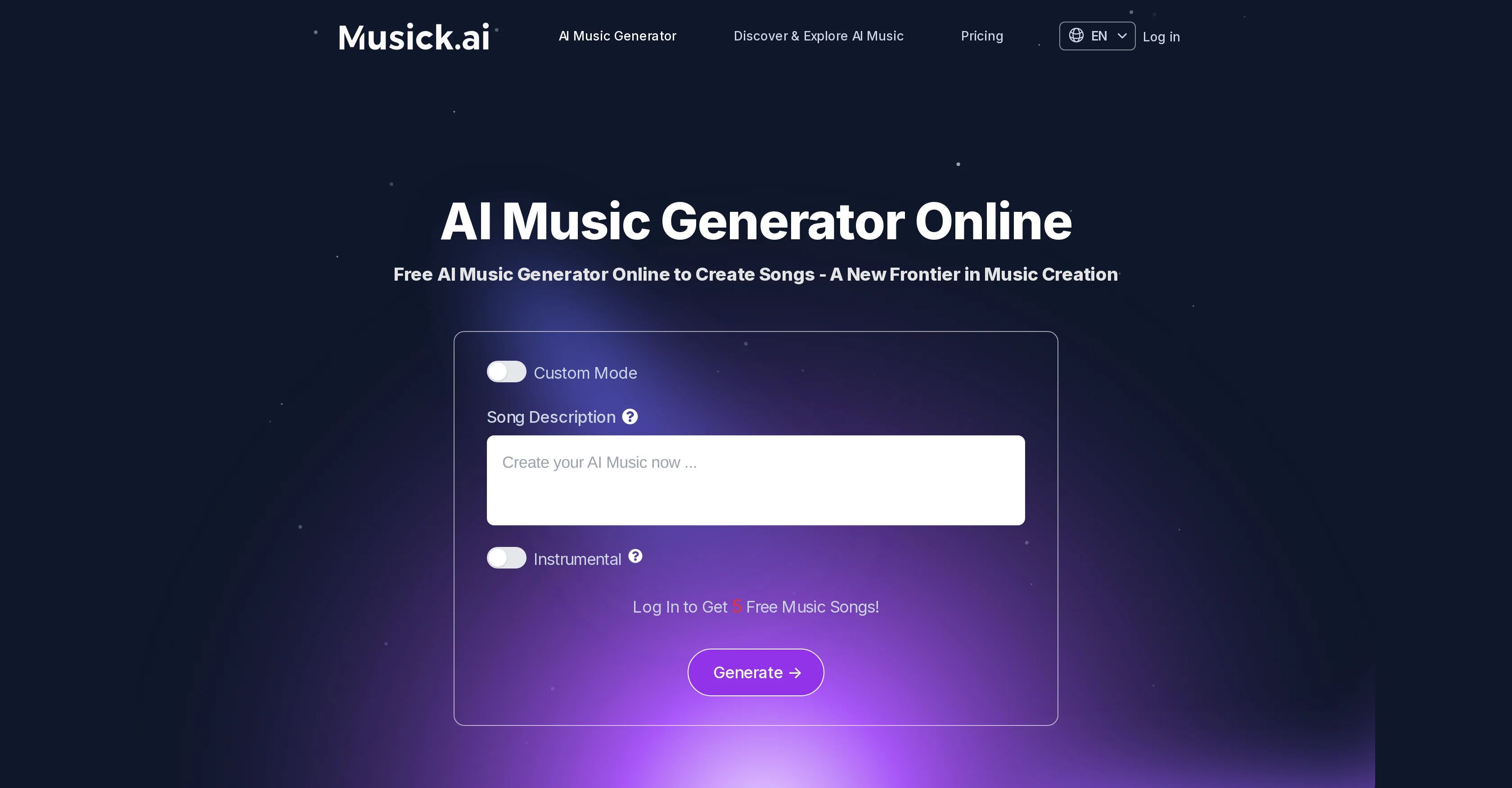 Musick.ai website