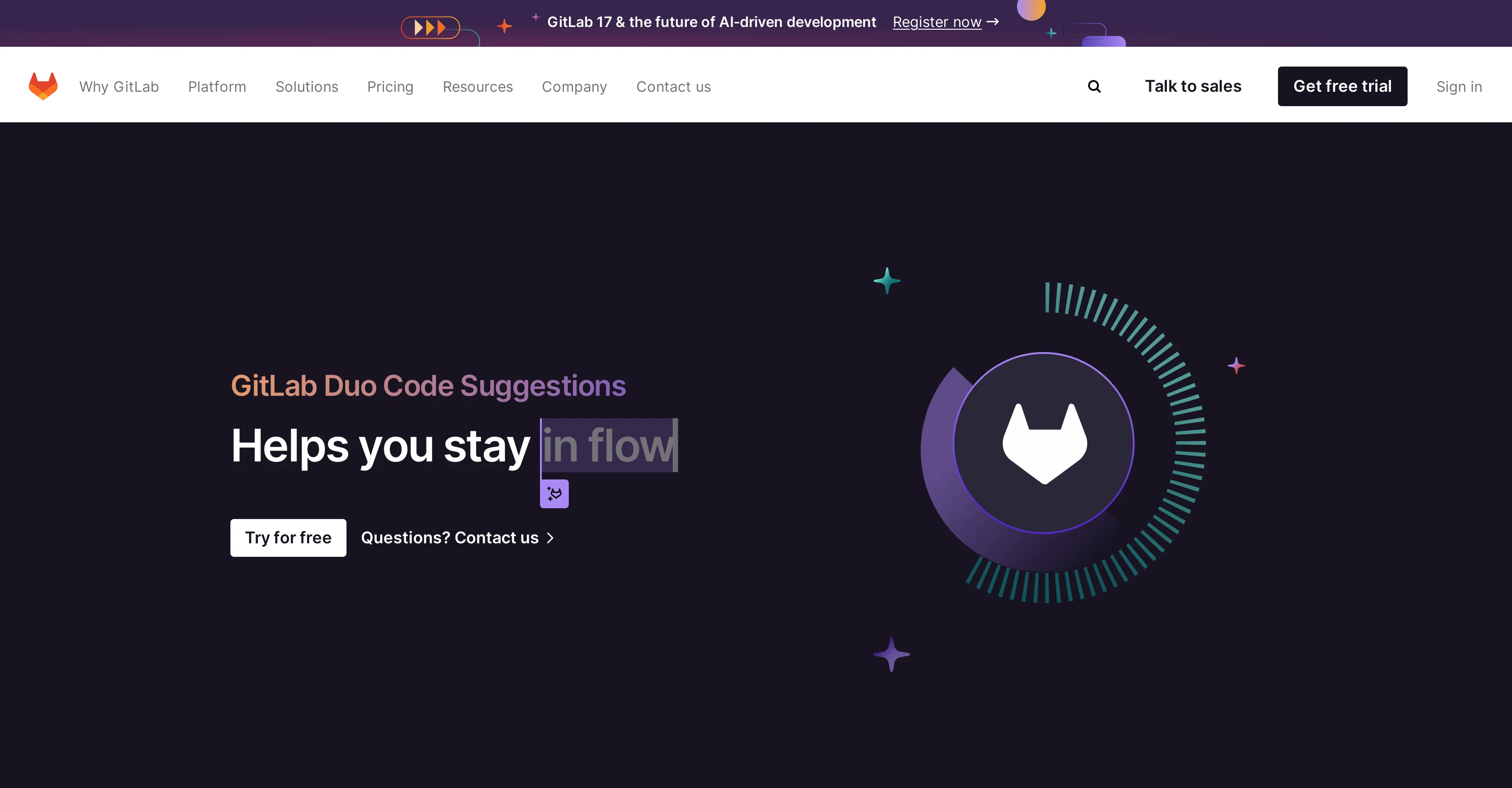GitLab Code Suggestions website
