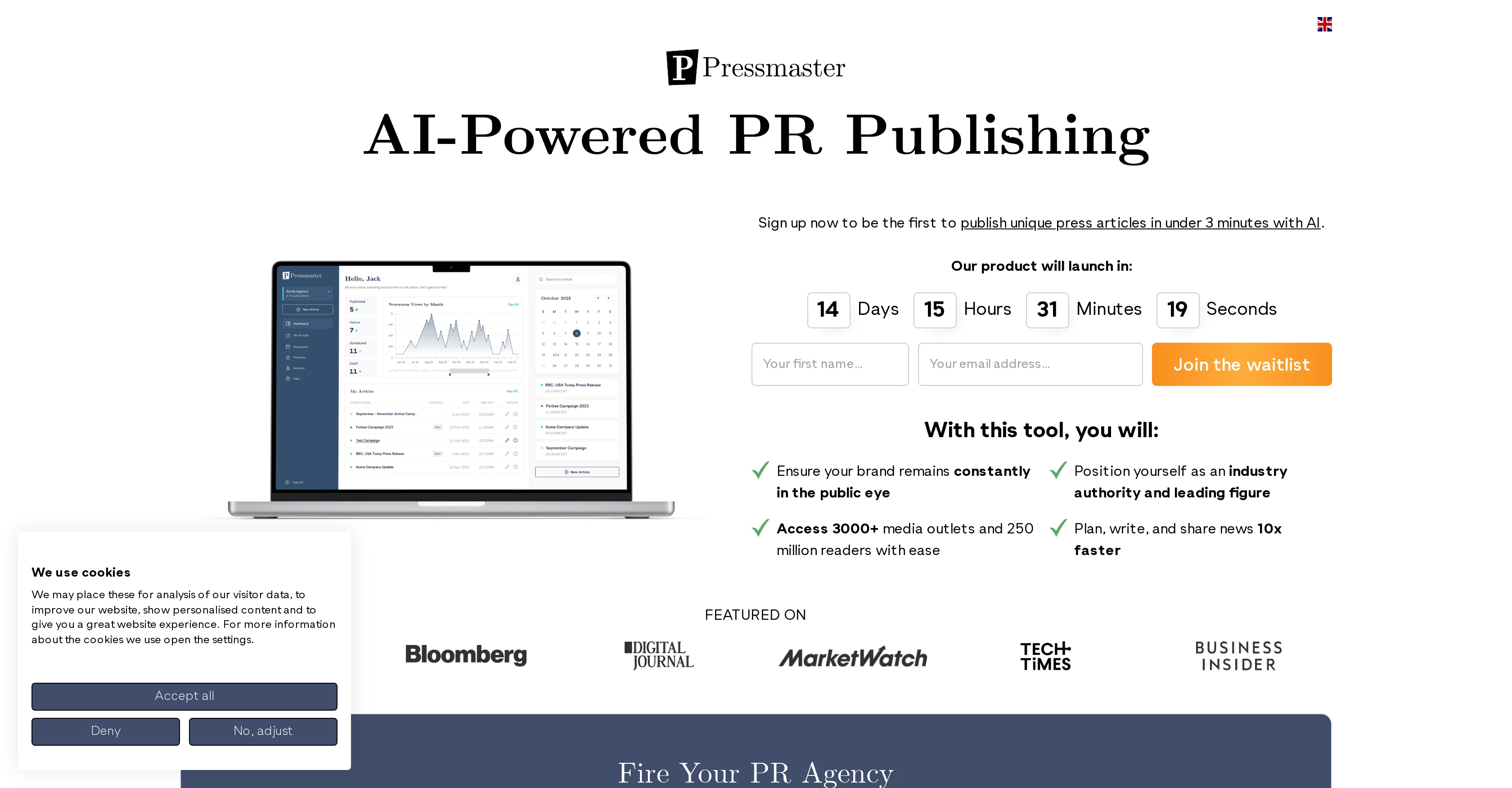 Pressmaster website