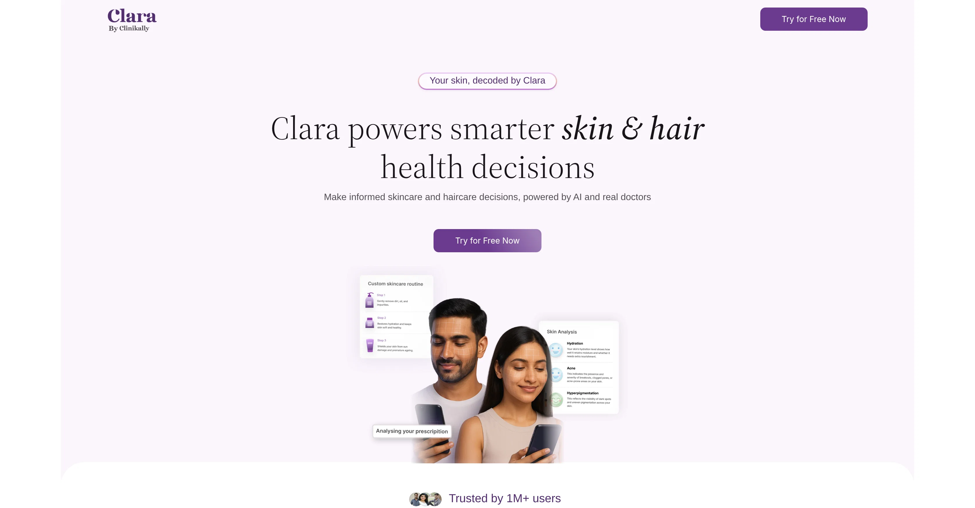 Clara by Clinikally website