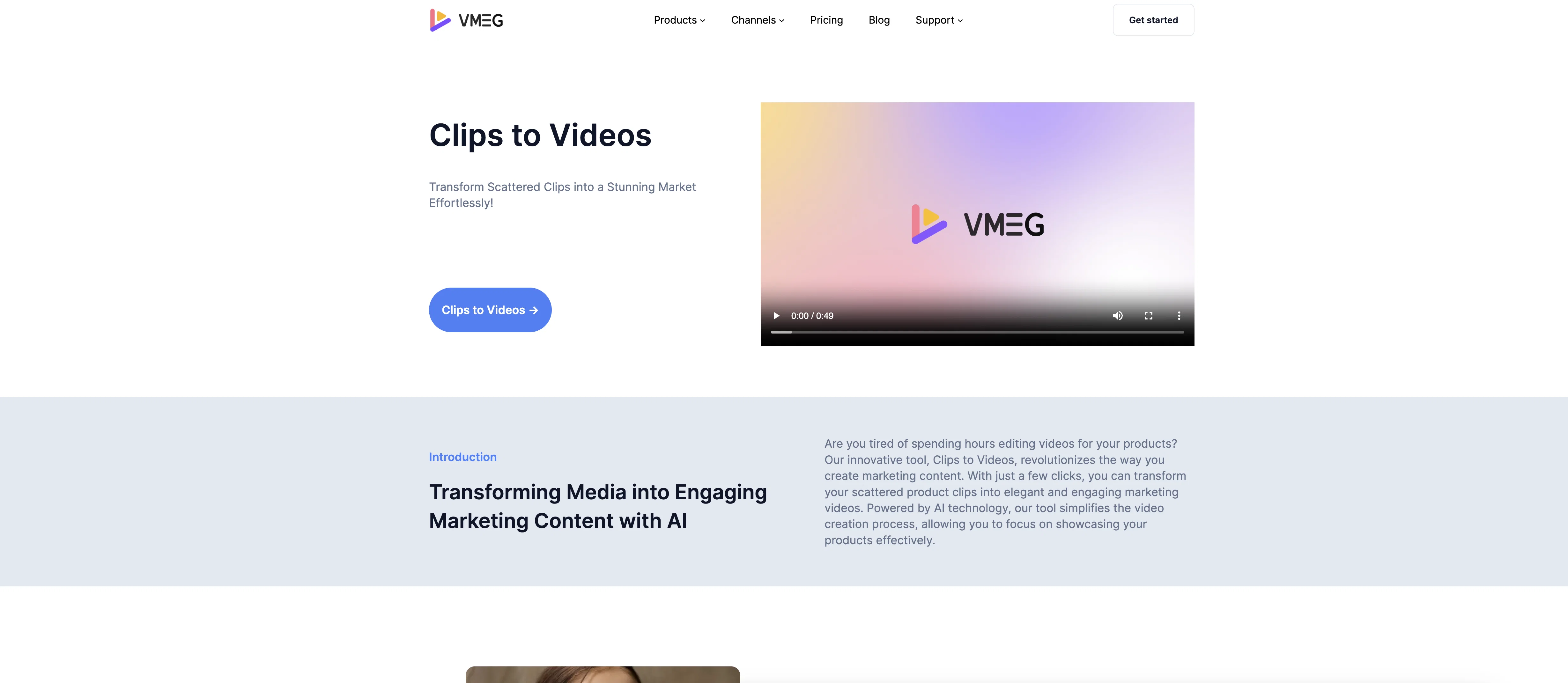 VMEG Clips to Videos website