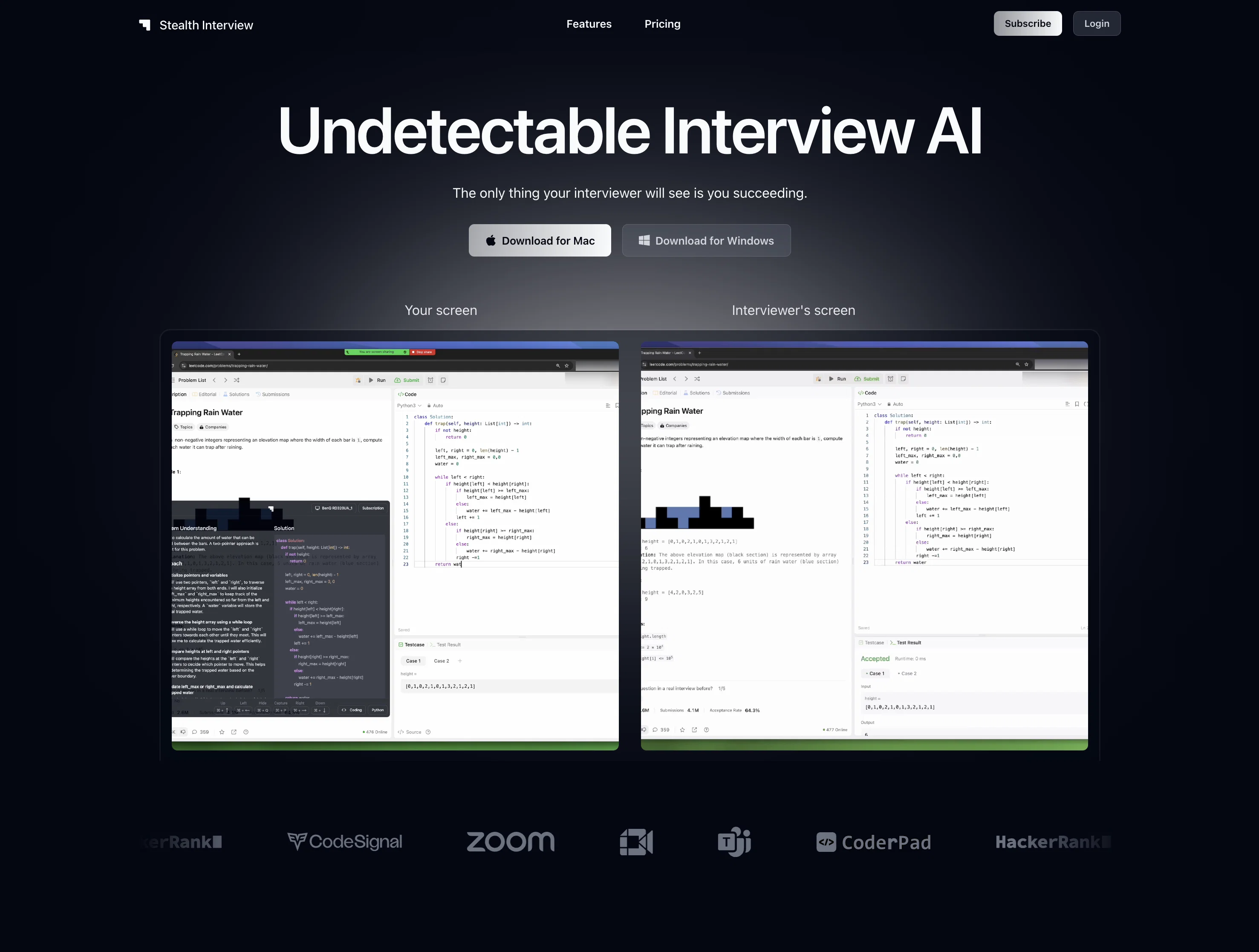 Stealth Interview website