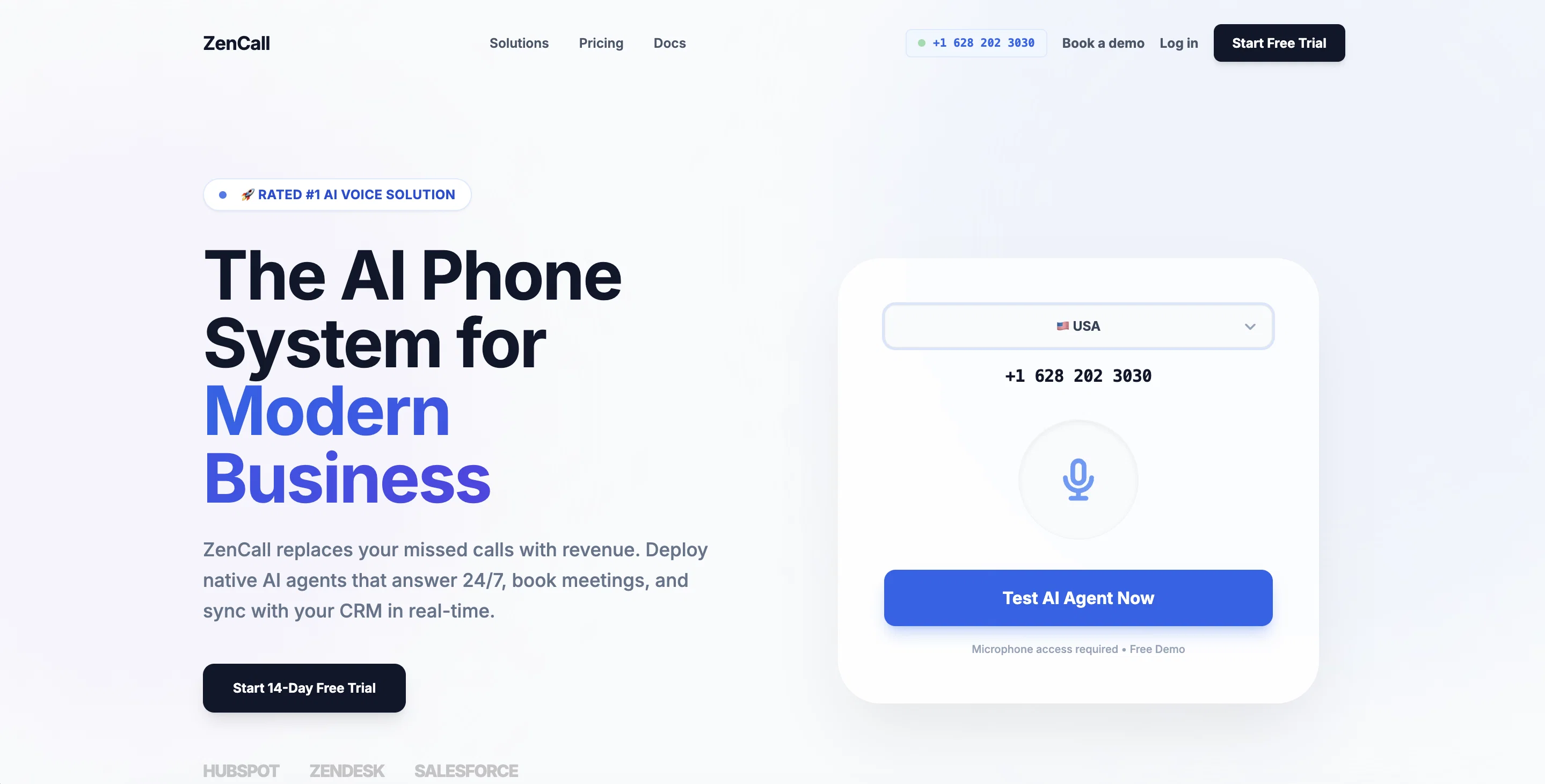 ZenCall website