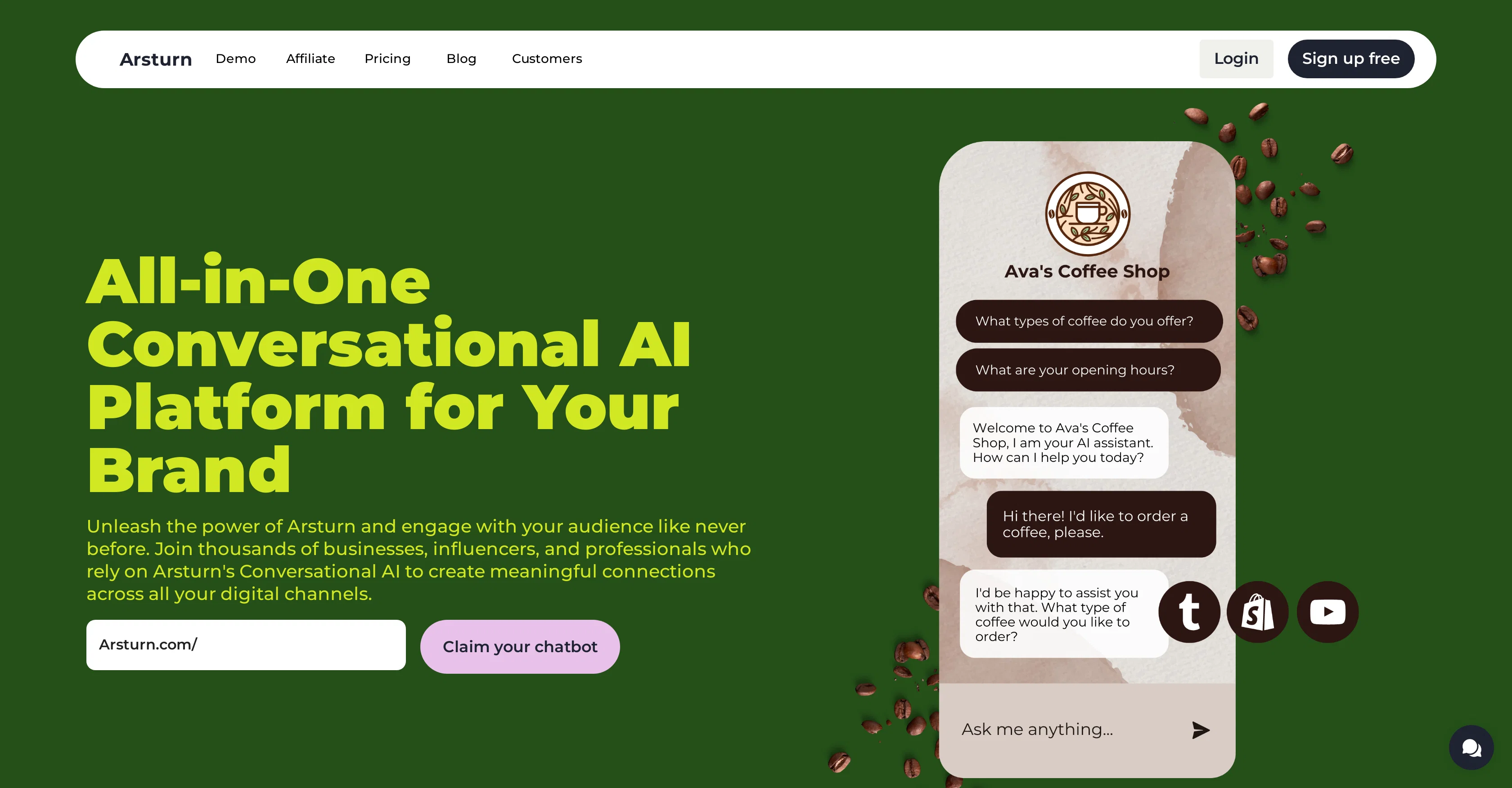Arsturn AI website