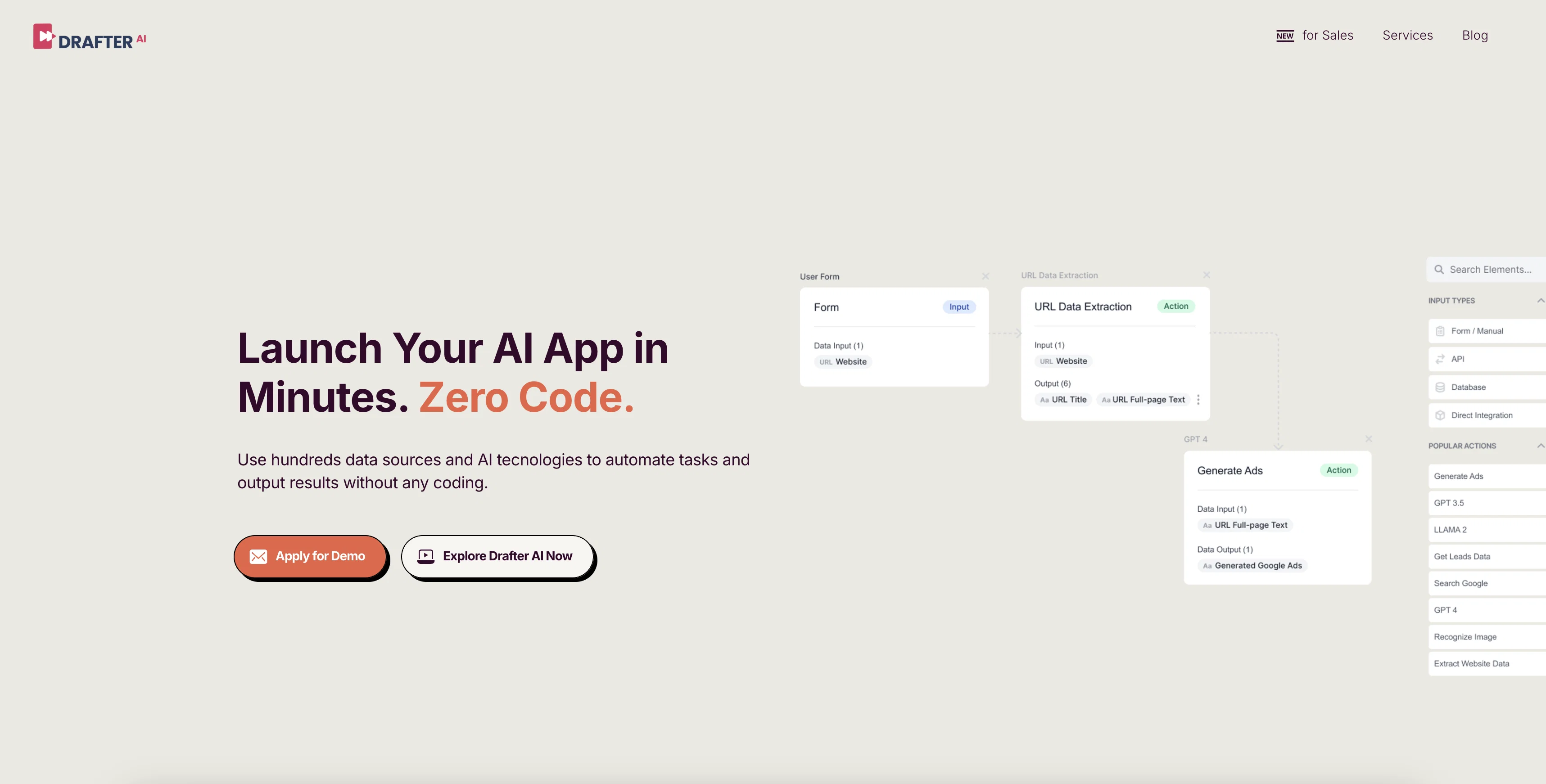 Drafter AI website