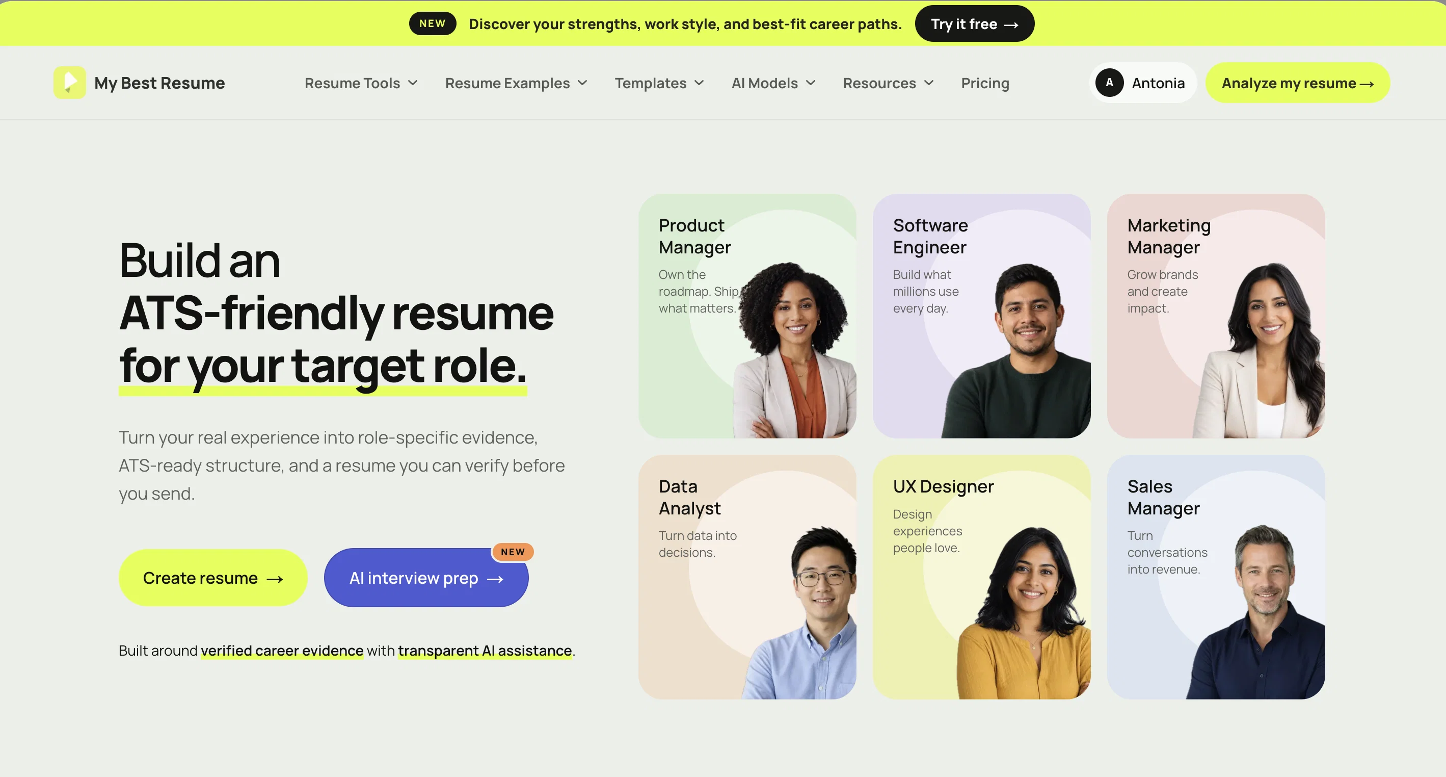 MyBestResume.ai website