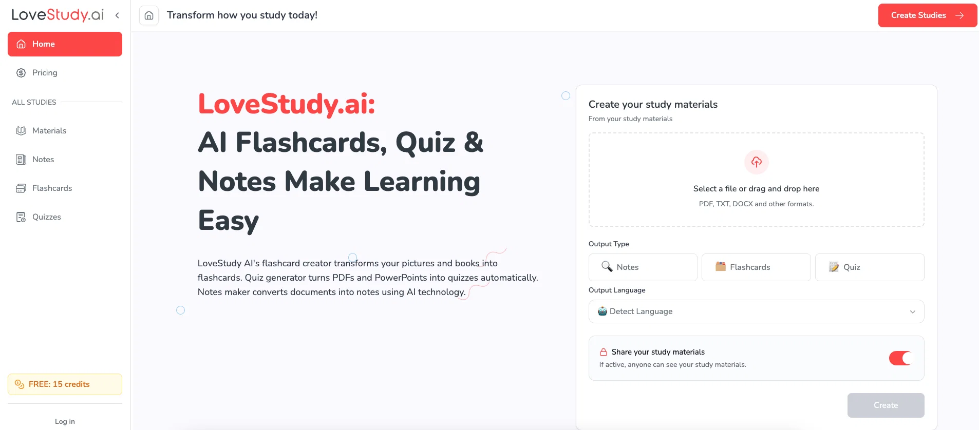 LoveStudy.ai website