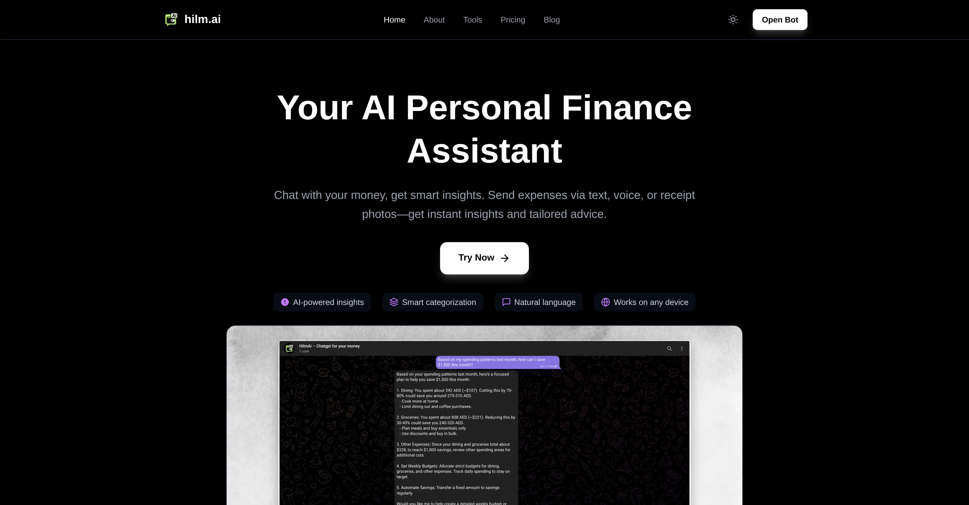 Hilm AI website