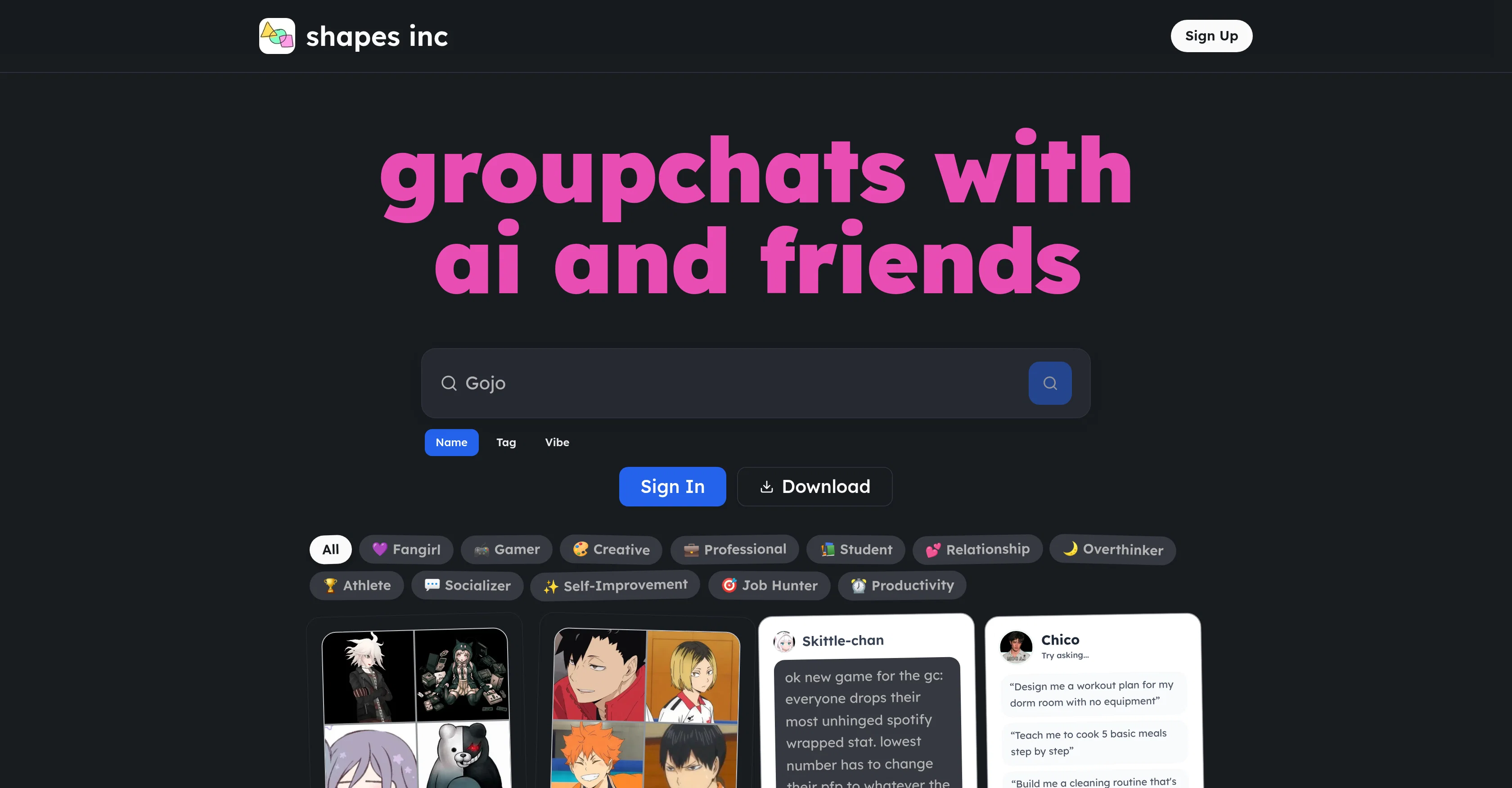 Shapes website