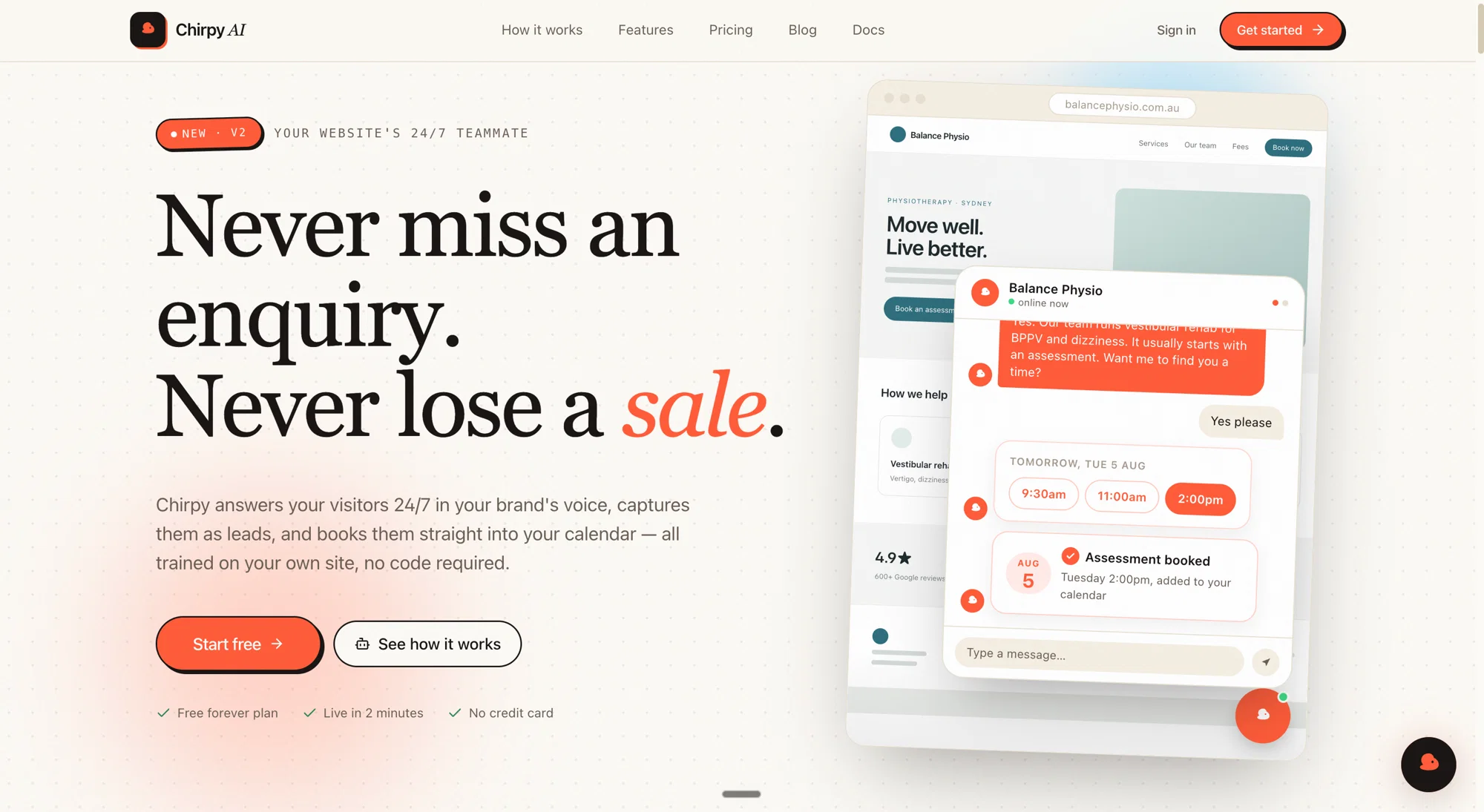 Chirpy AI website