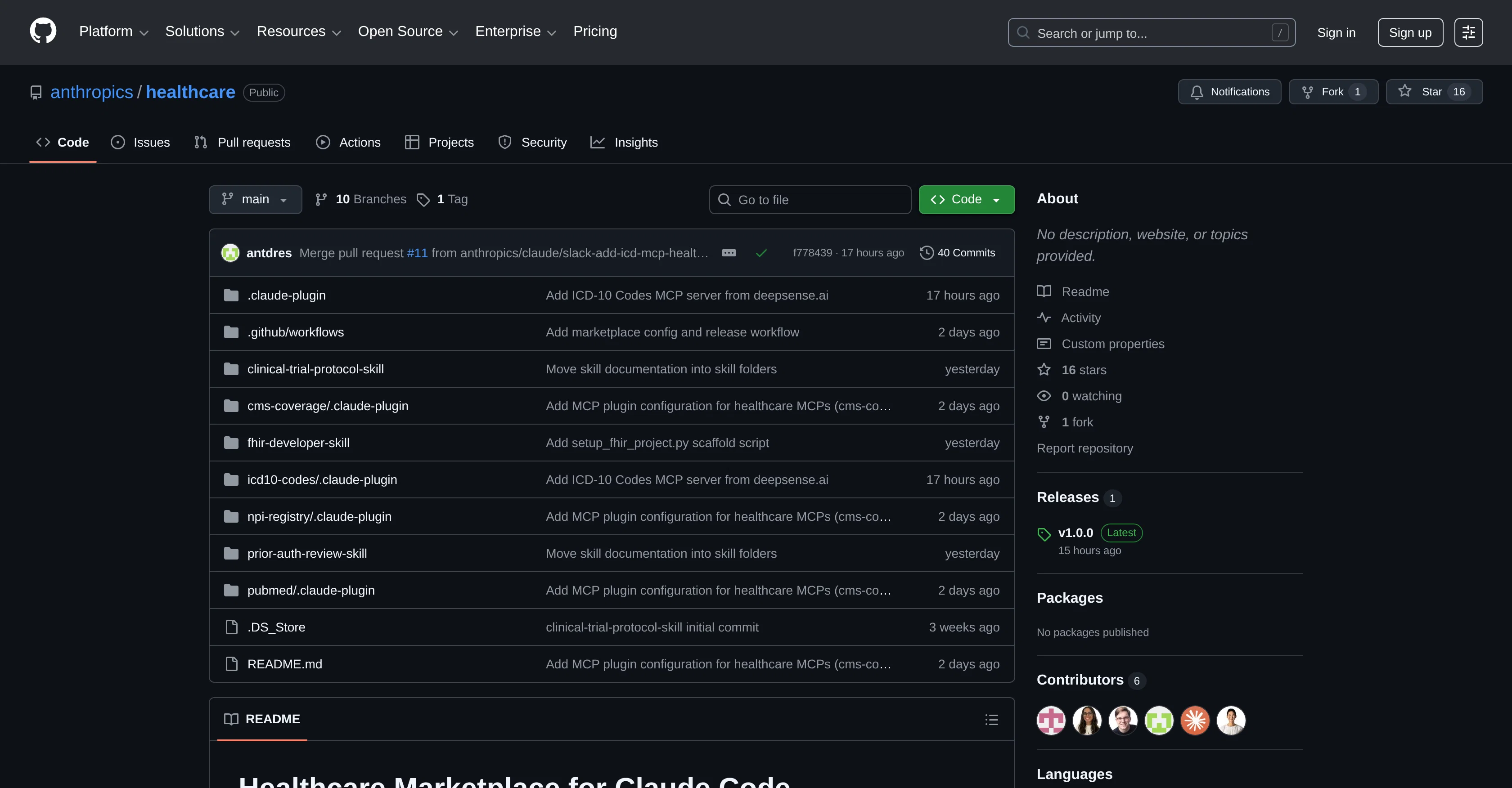 Anthropic Healthcare website