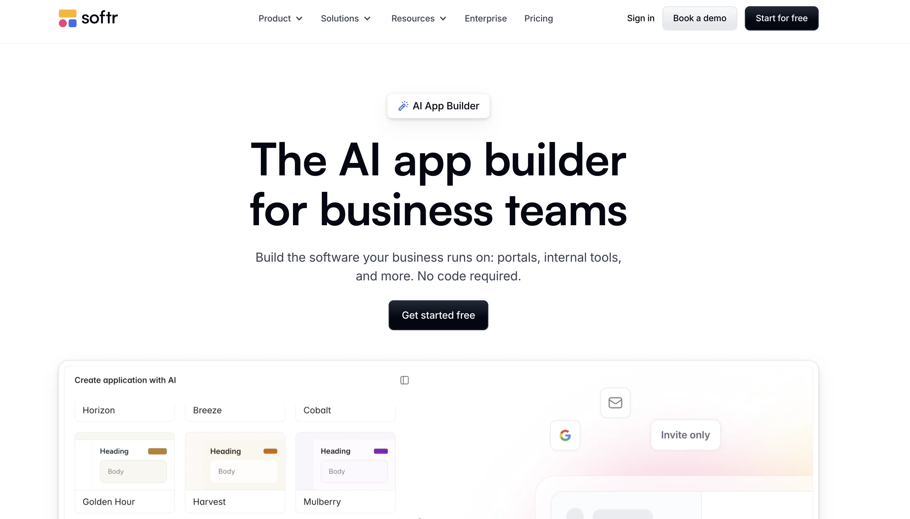 Softr website