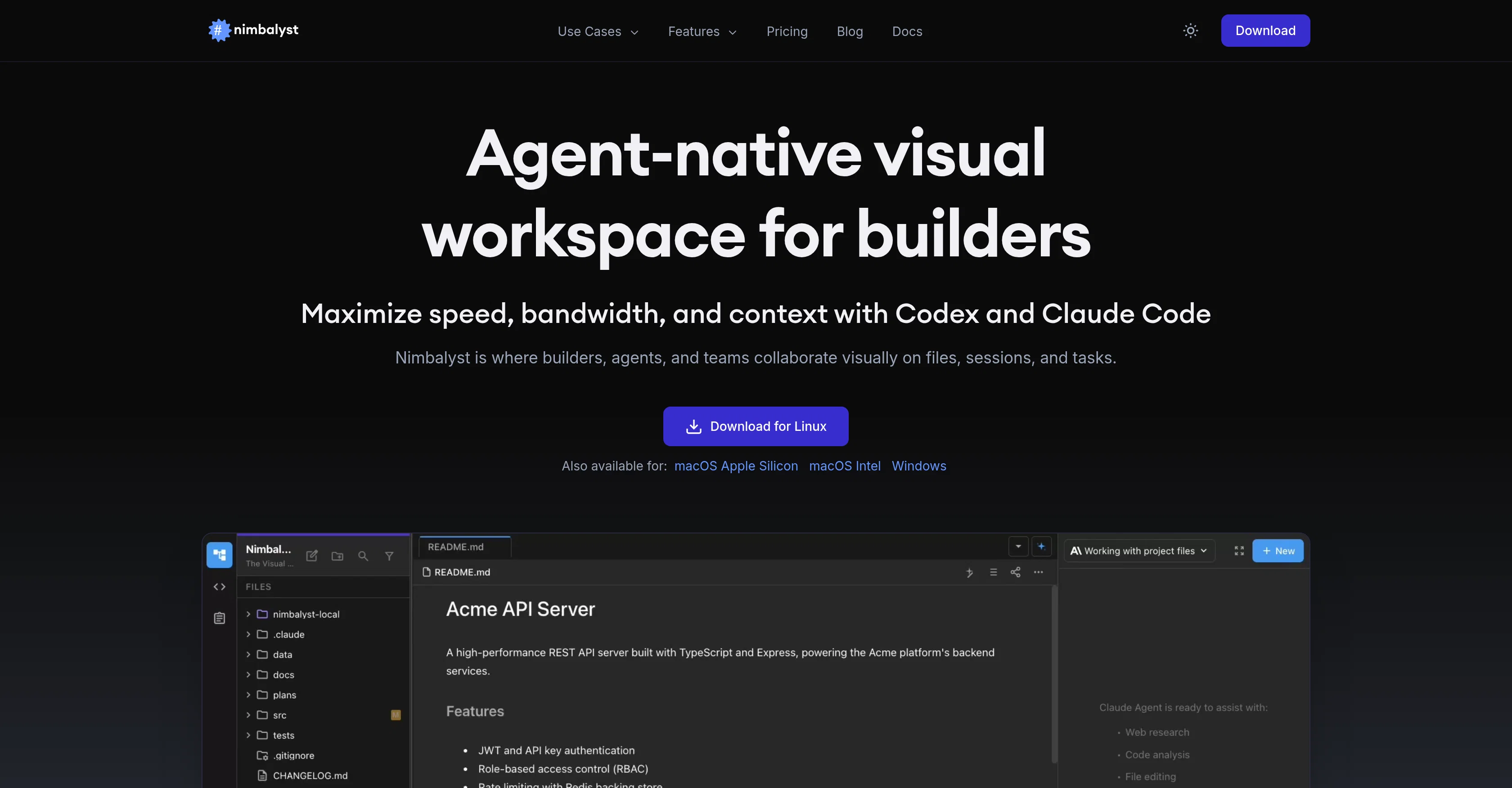 Nimbalyst website