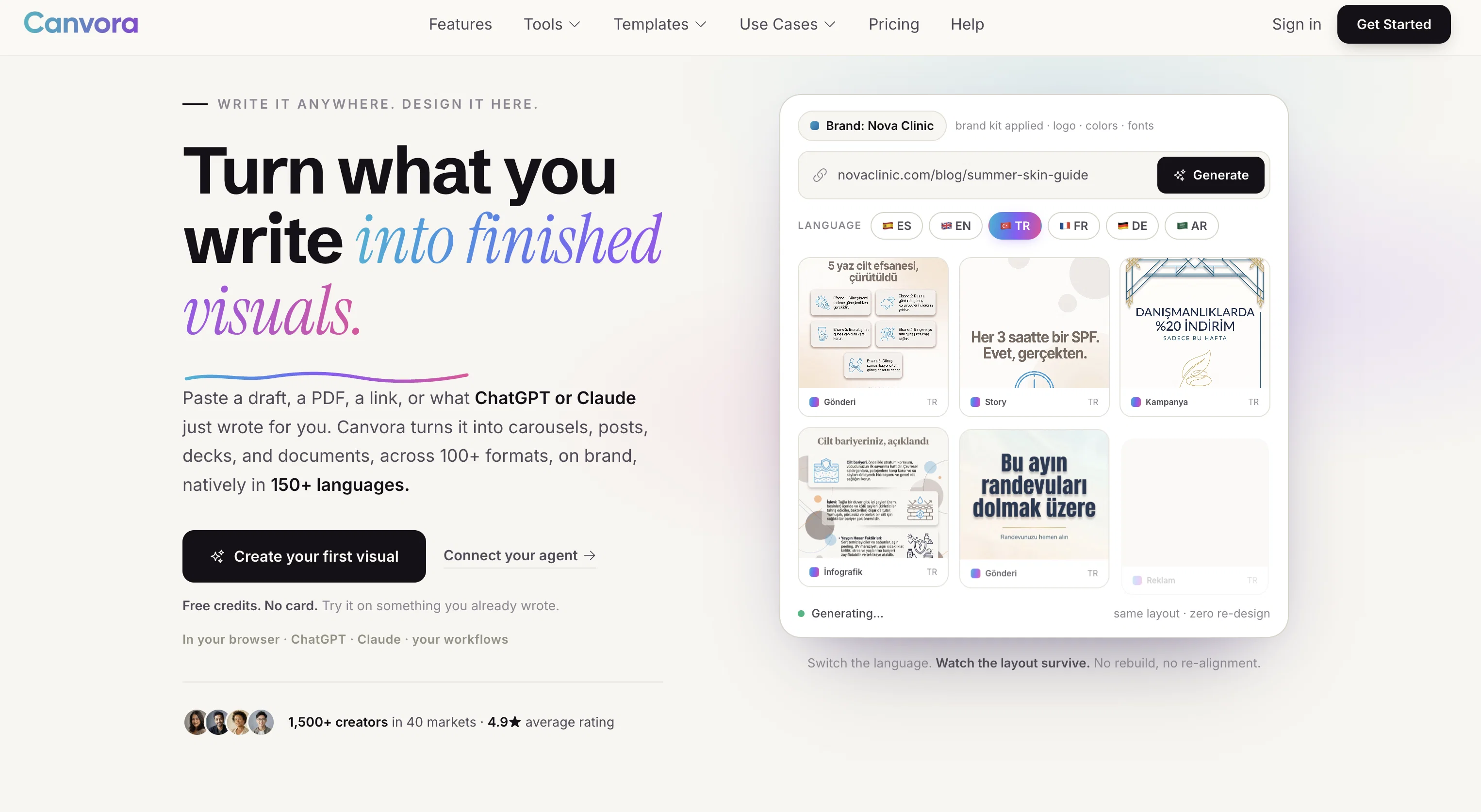 Canvora website