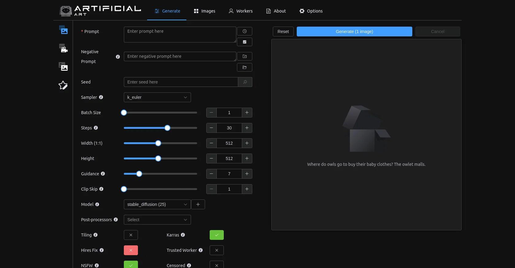 Artificial Art website