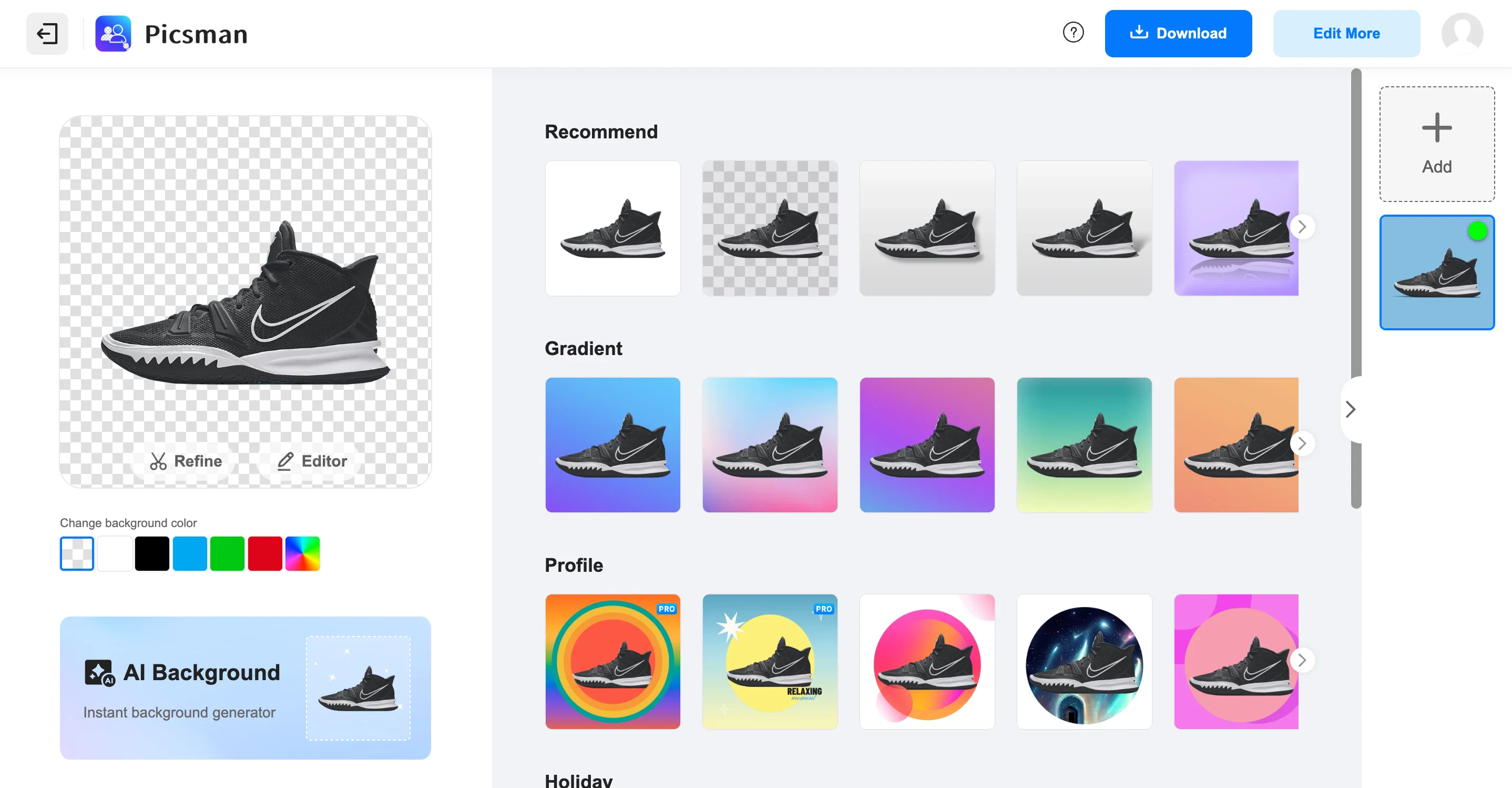 AI Background Remover - Picsman website