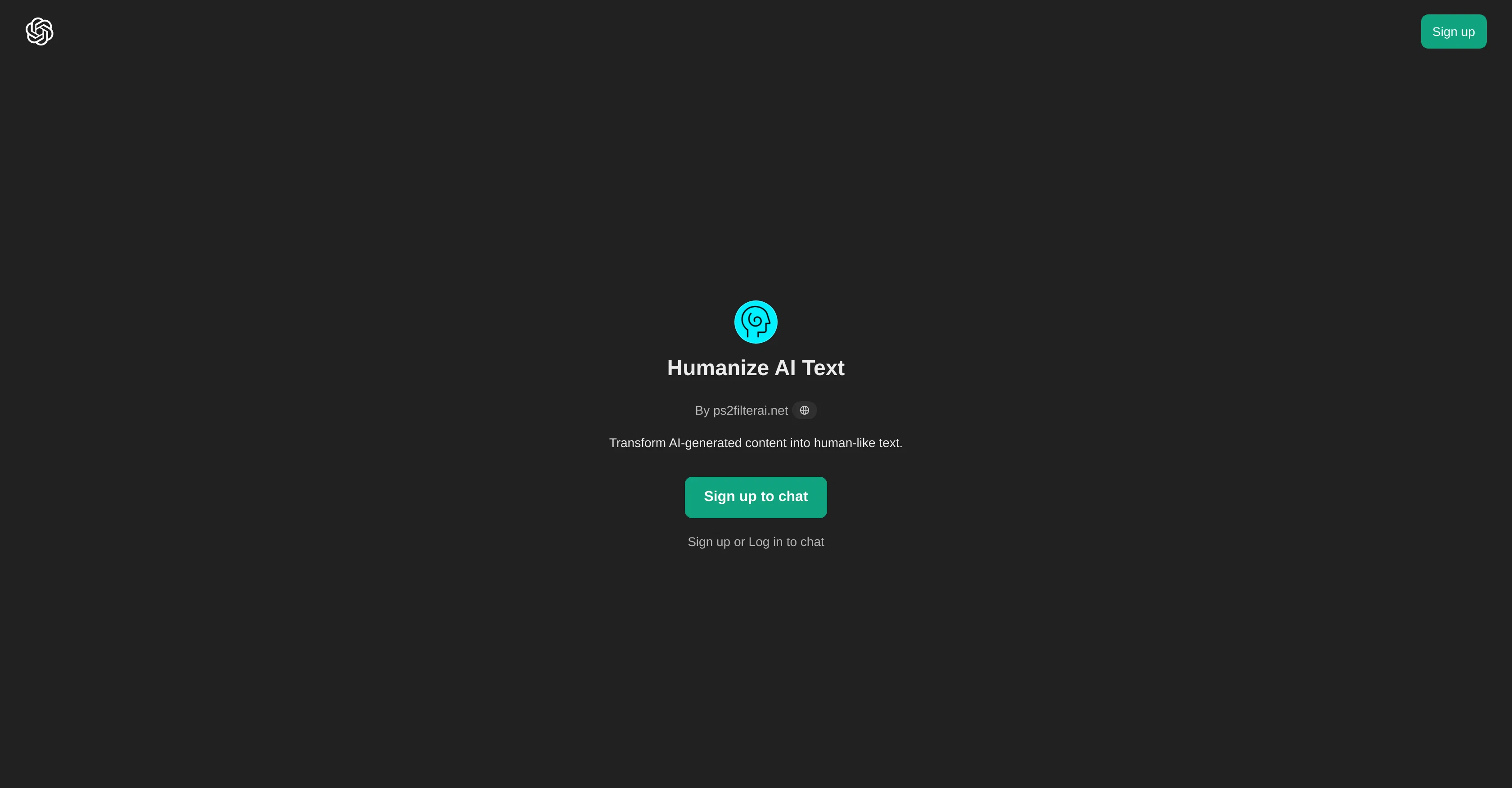 Humanize AI Text website