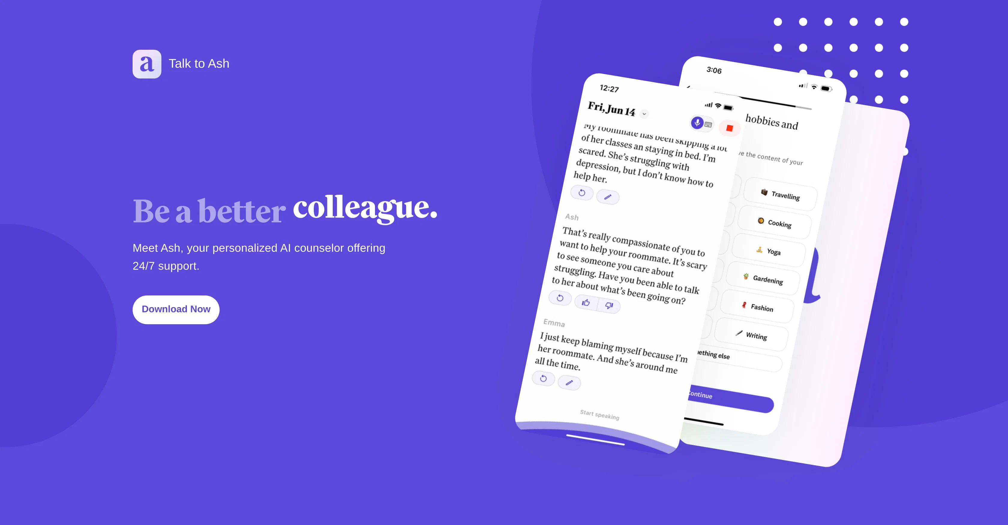 Ash AI Counselor website