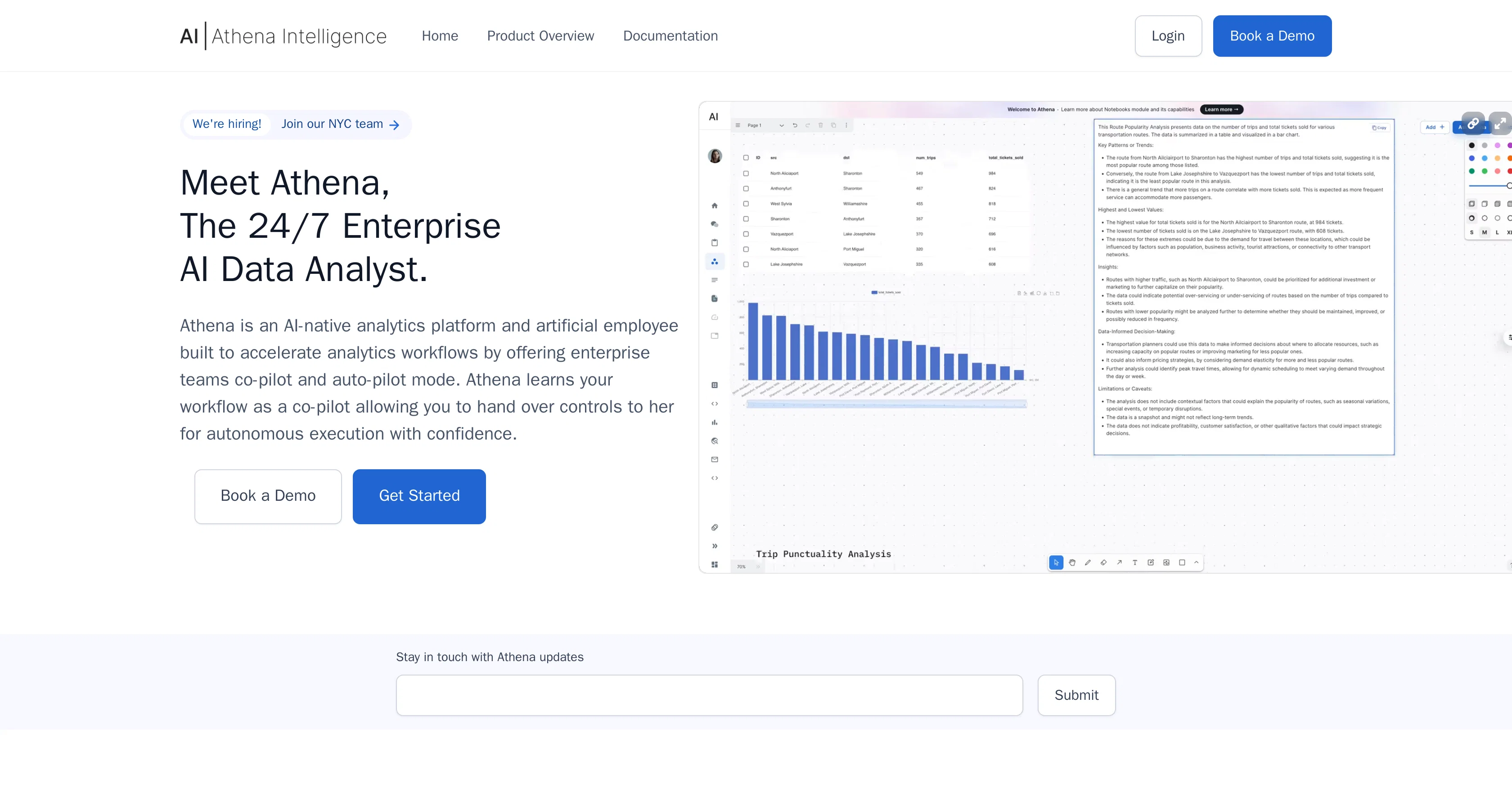 Athena Intelligence website