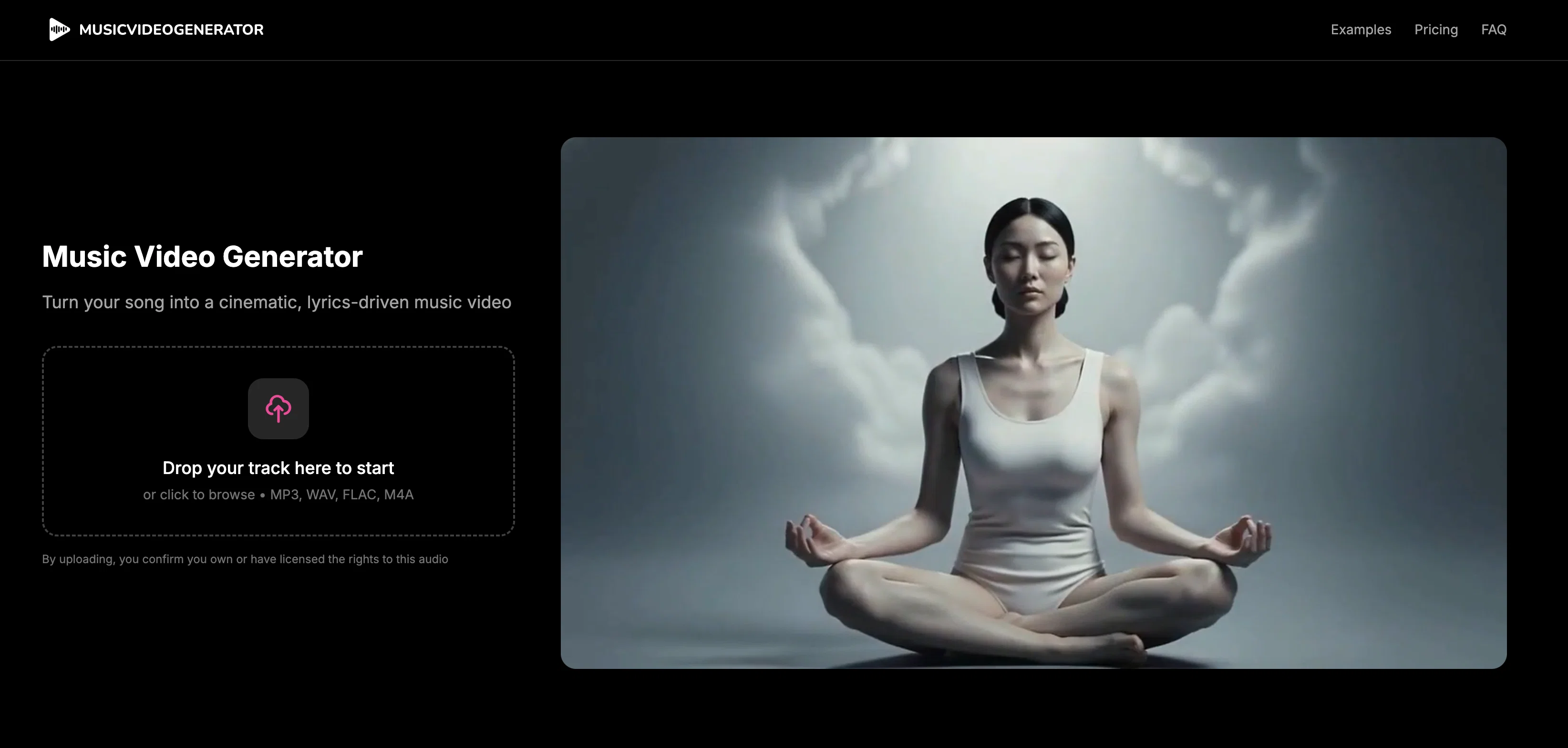 Music Video Generator website