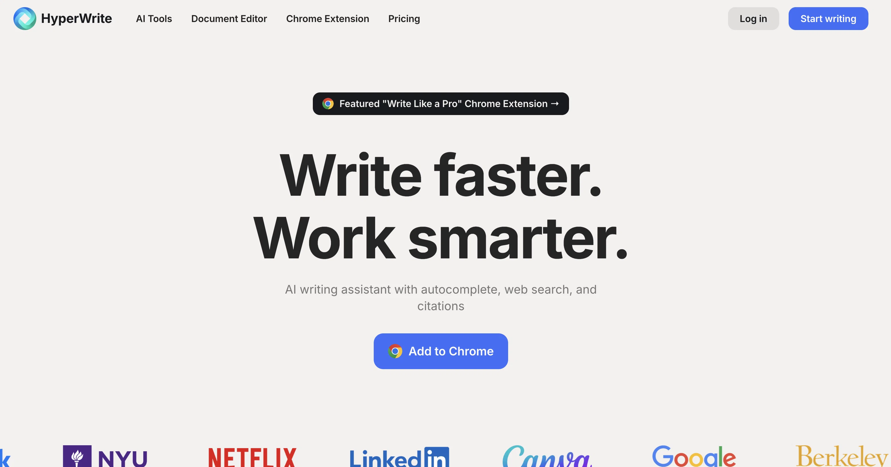 HyperWrite | AI Writing Assistant website