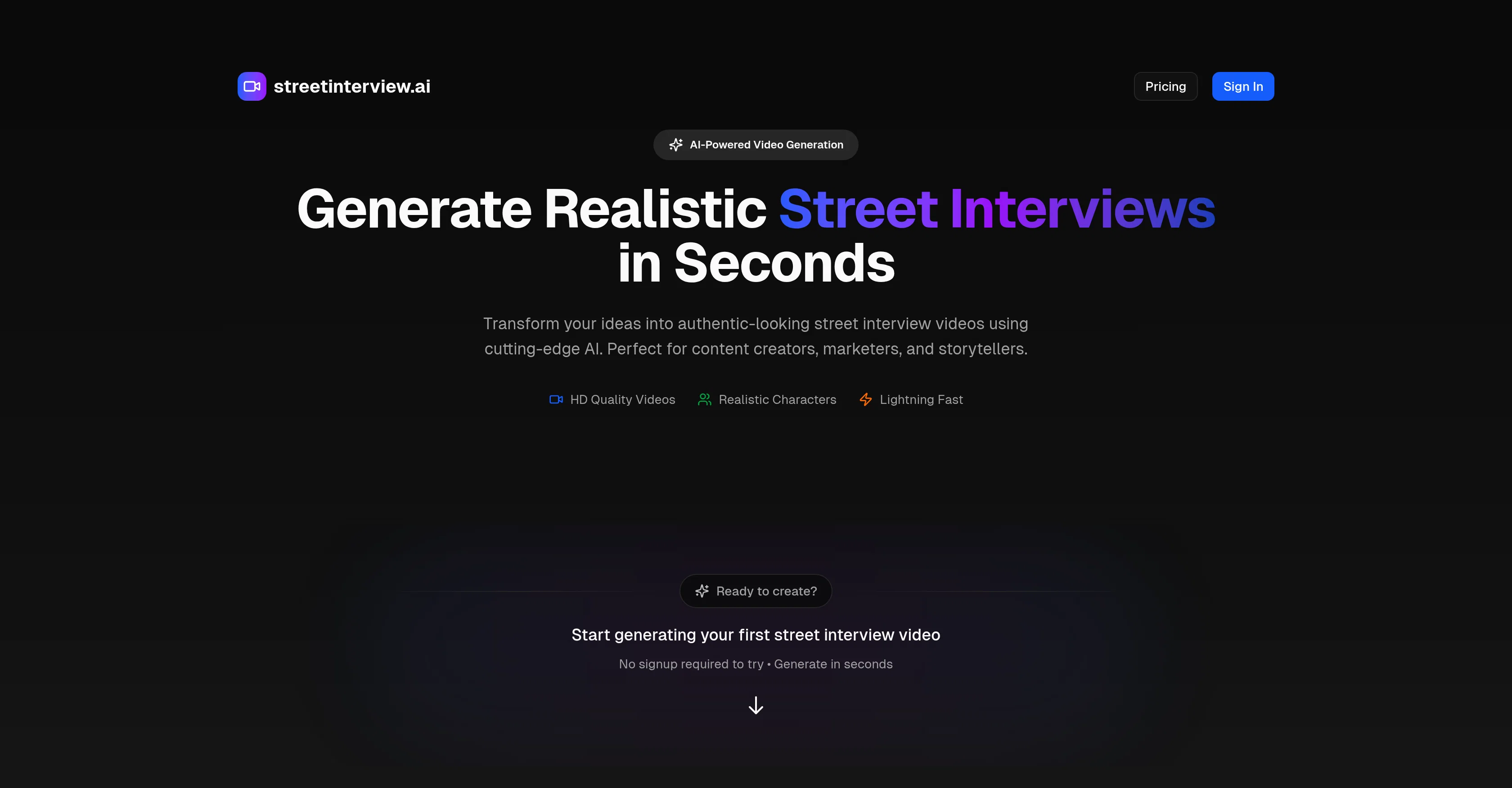 Street Interview AI website