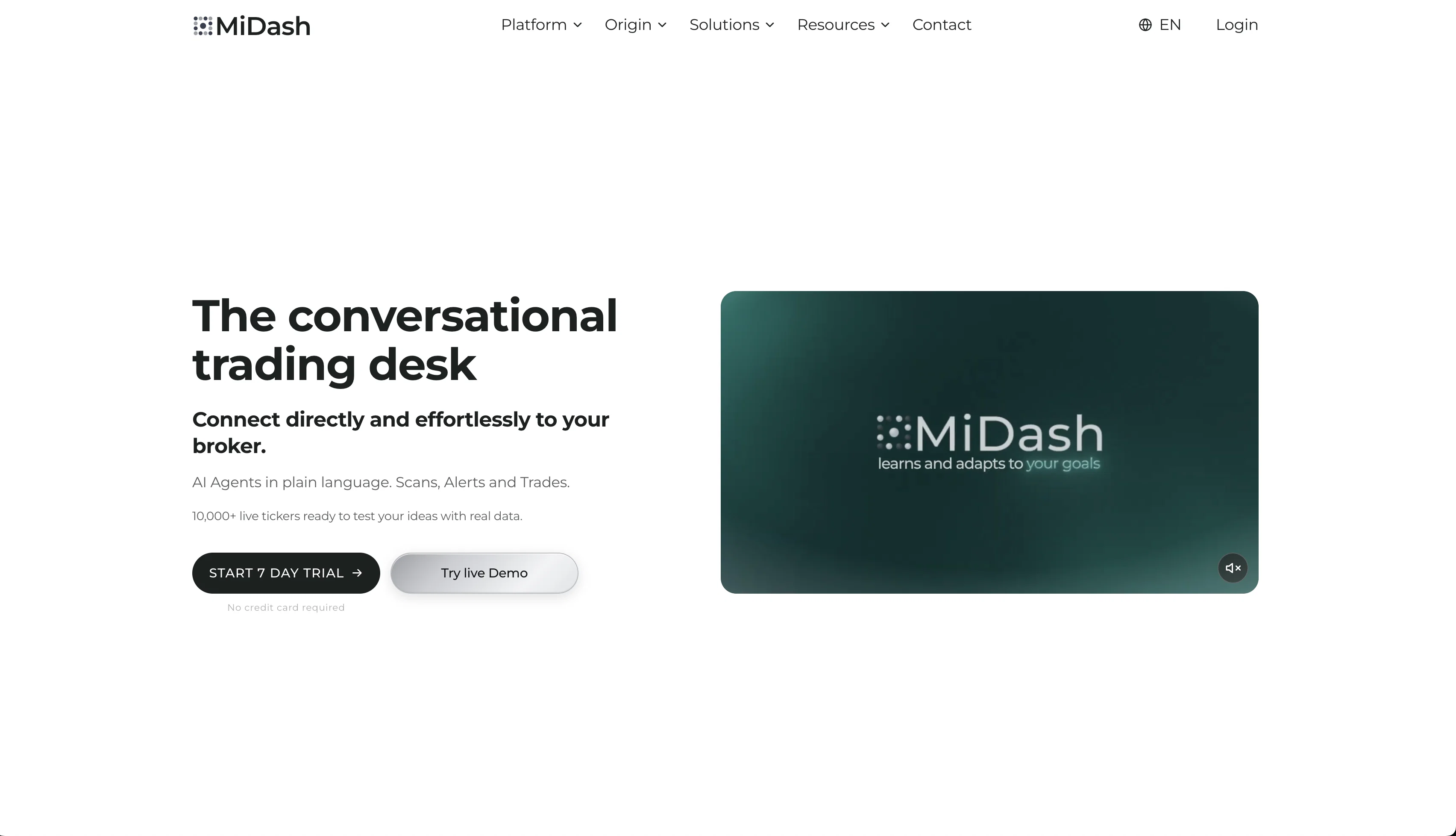 MiDash AI website