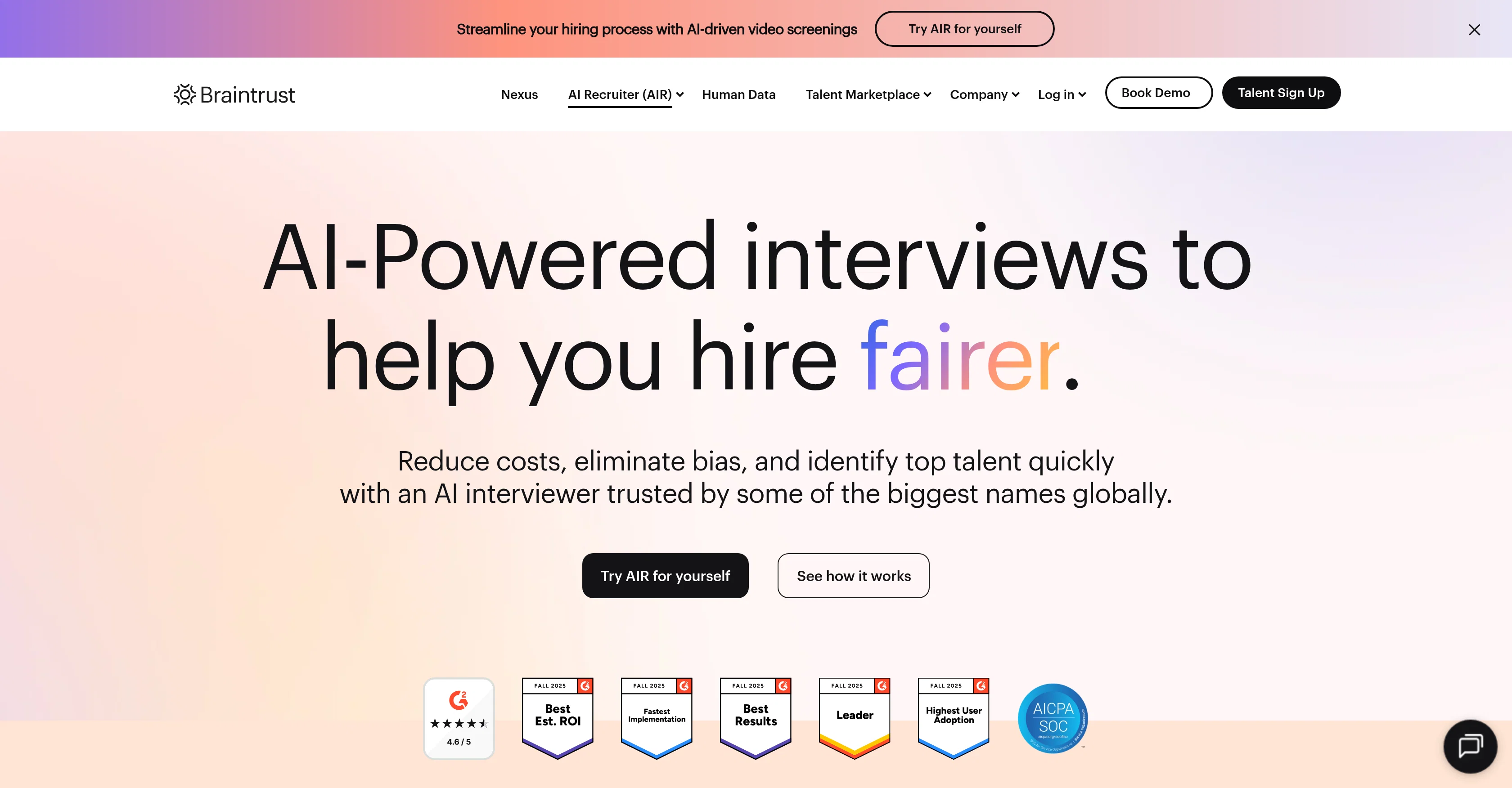 Braintrust AIR website
