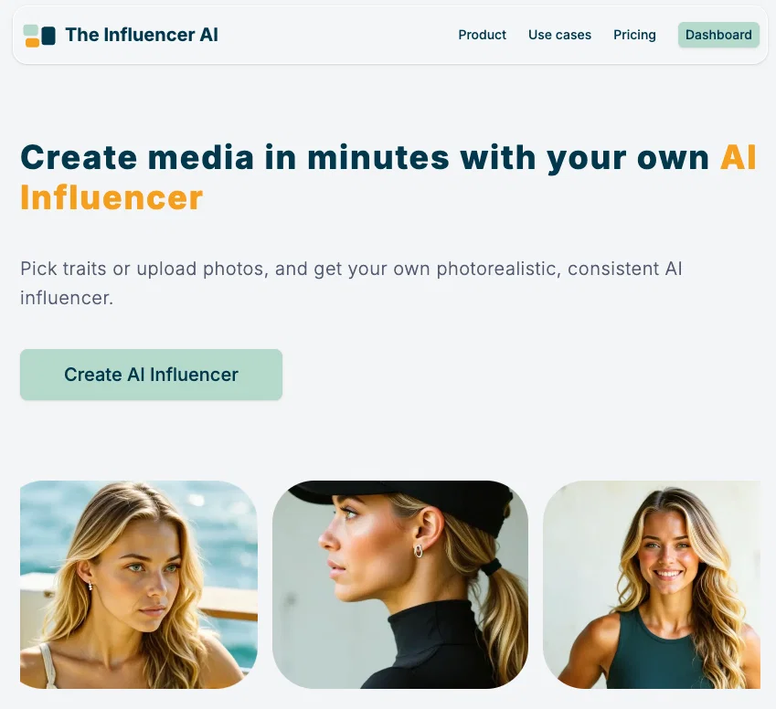 The Influencer AI website