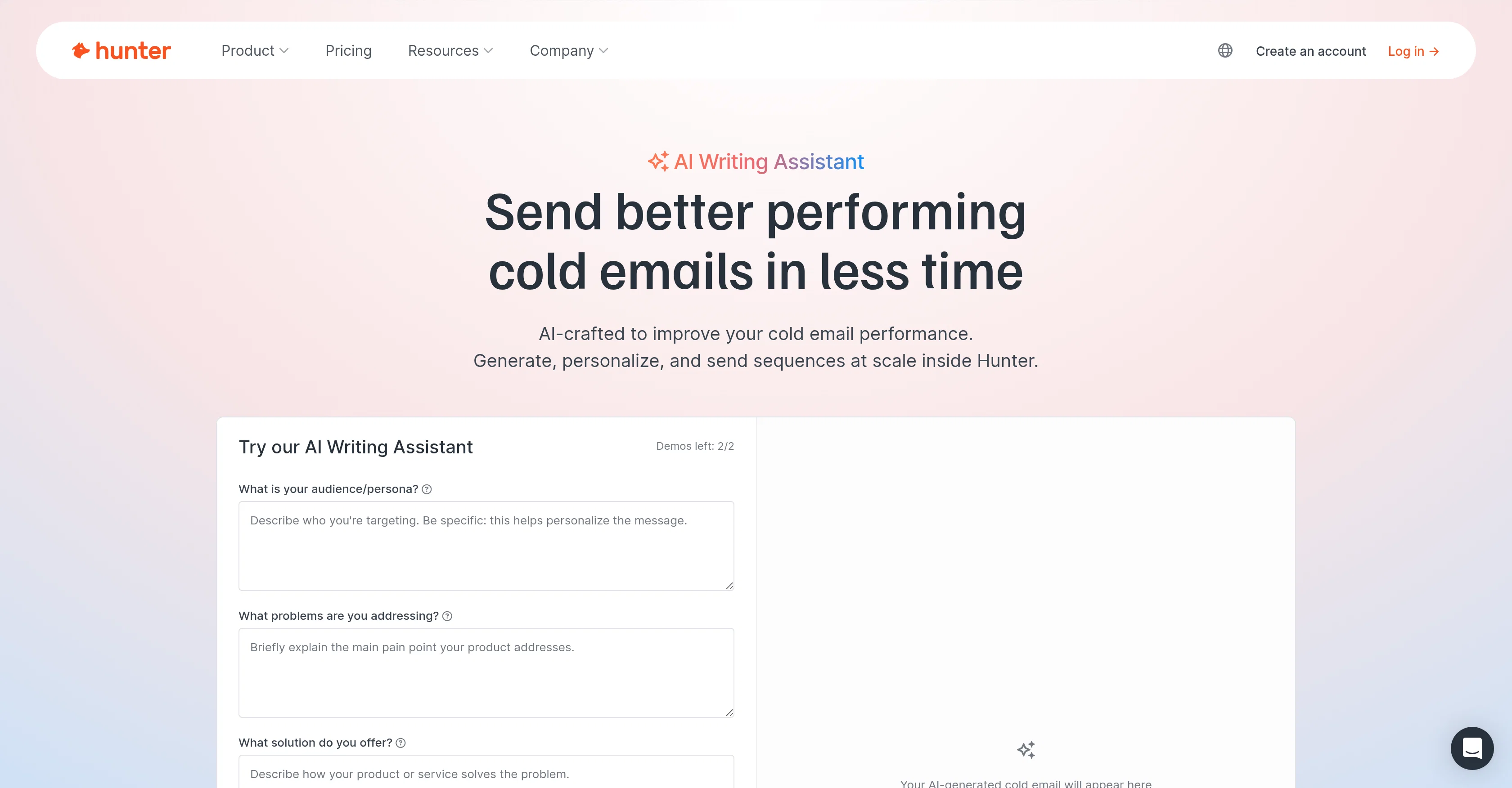 Hunter.io website
