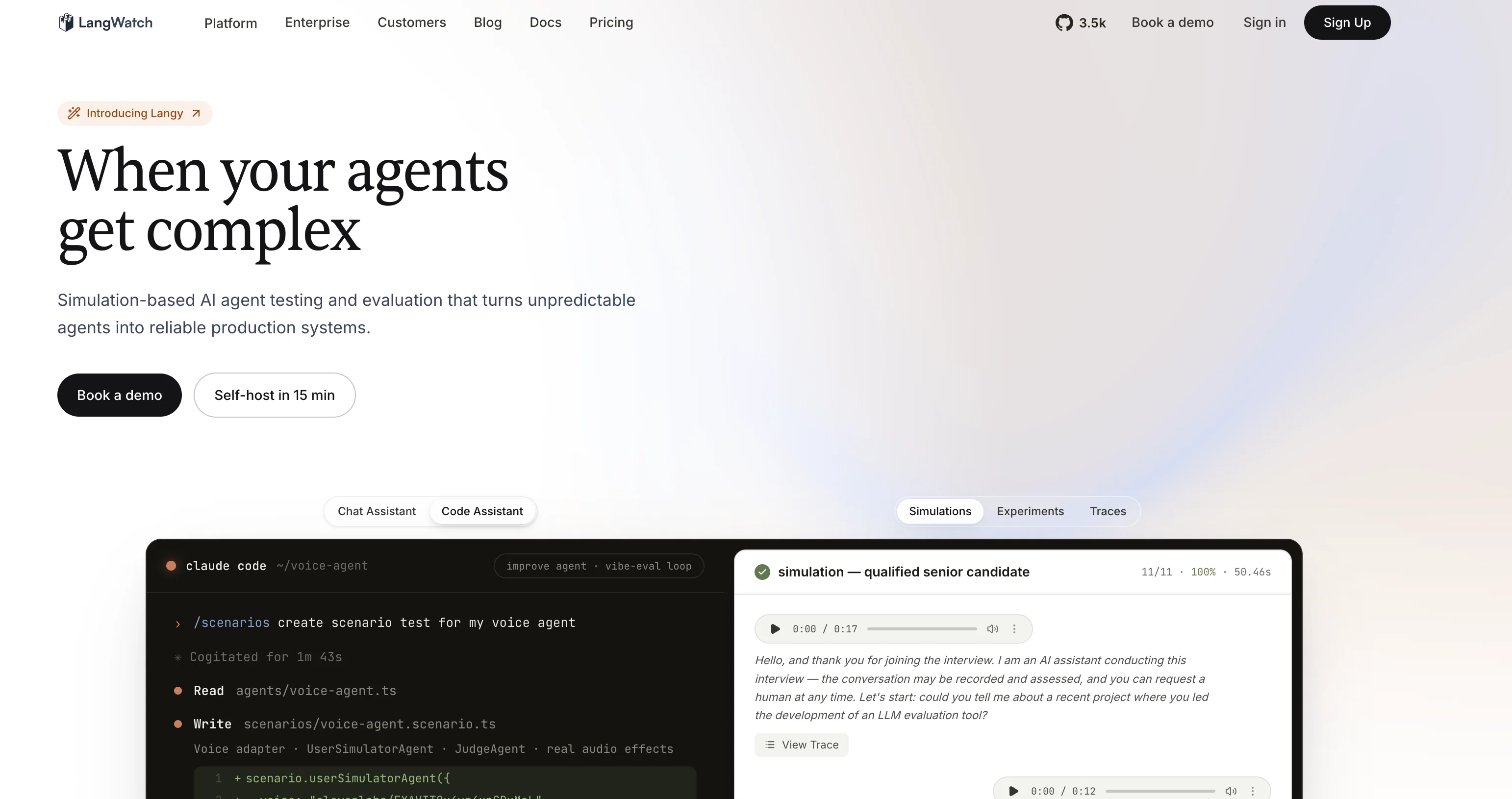 LangWatch website