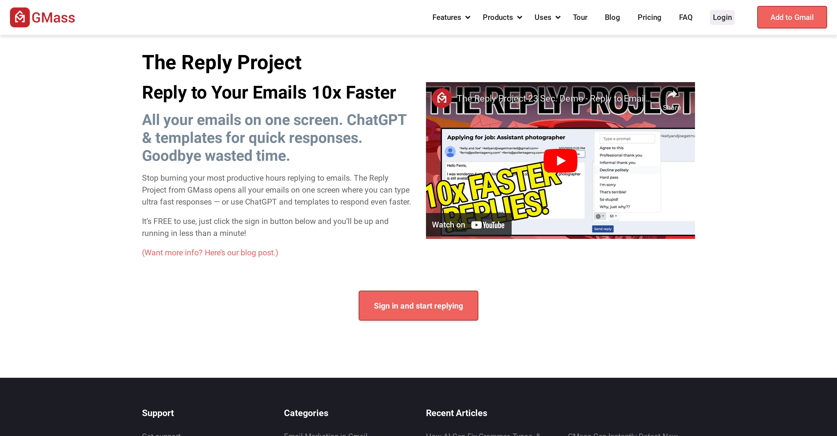 The Reply Project website