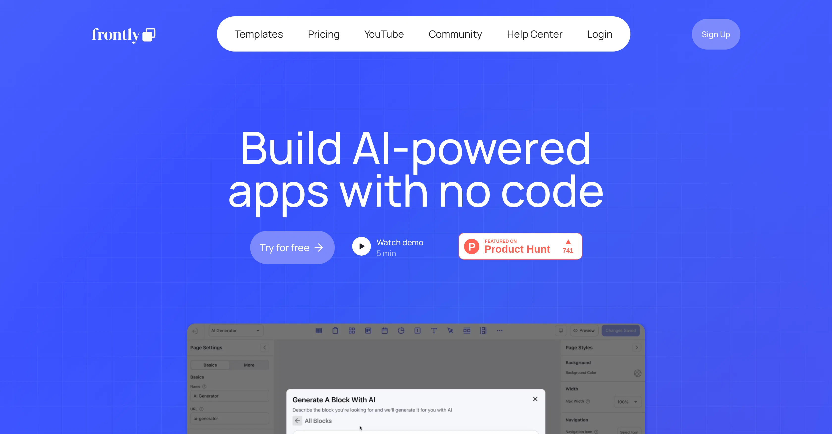 Frontly website