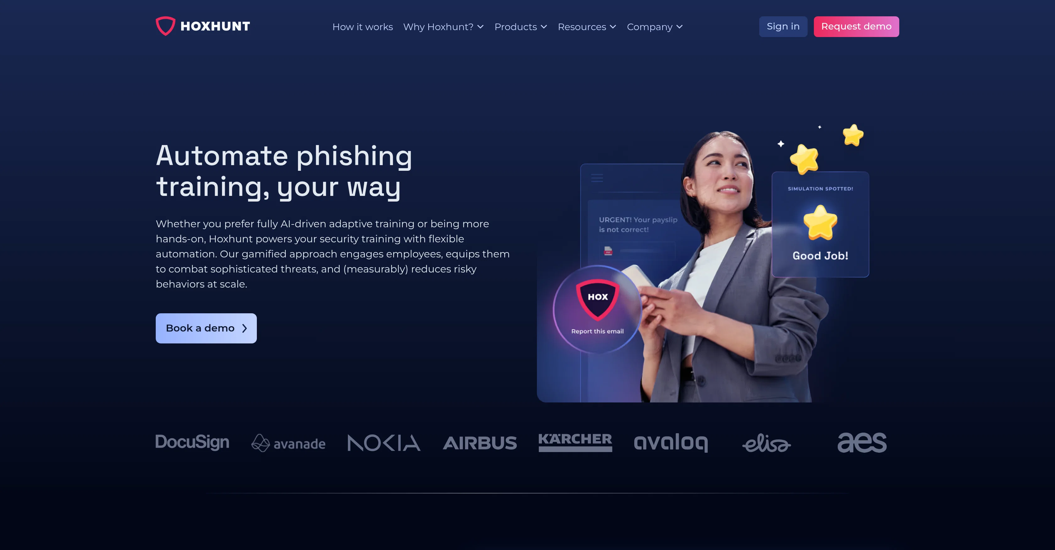 Hoxhunt website