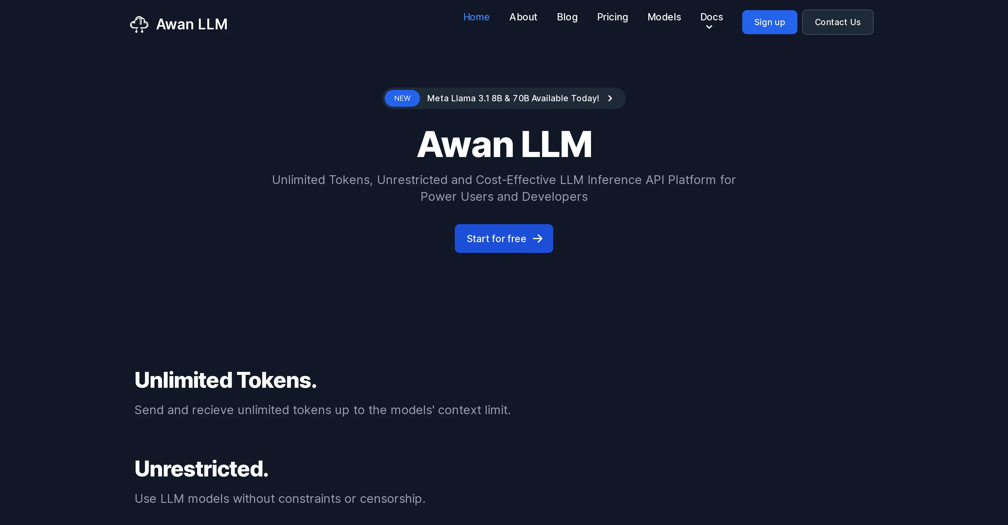 Awan LLM website