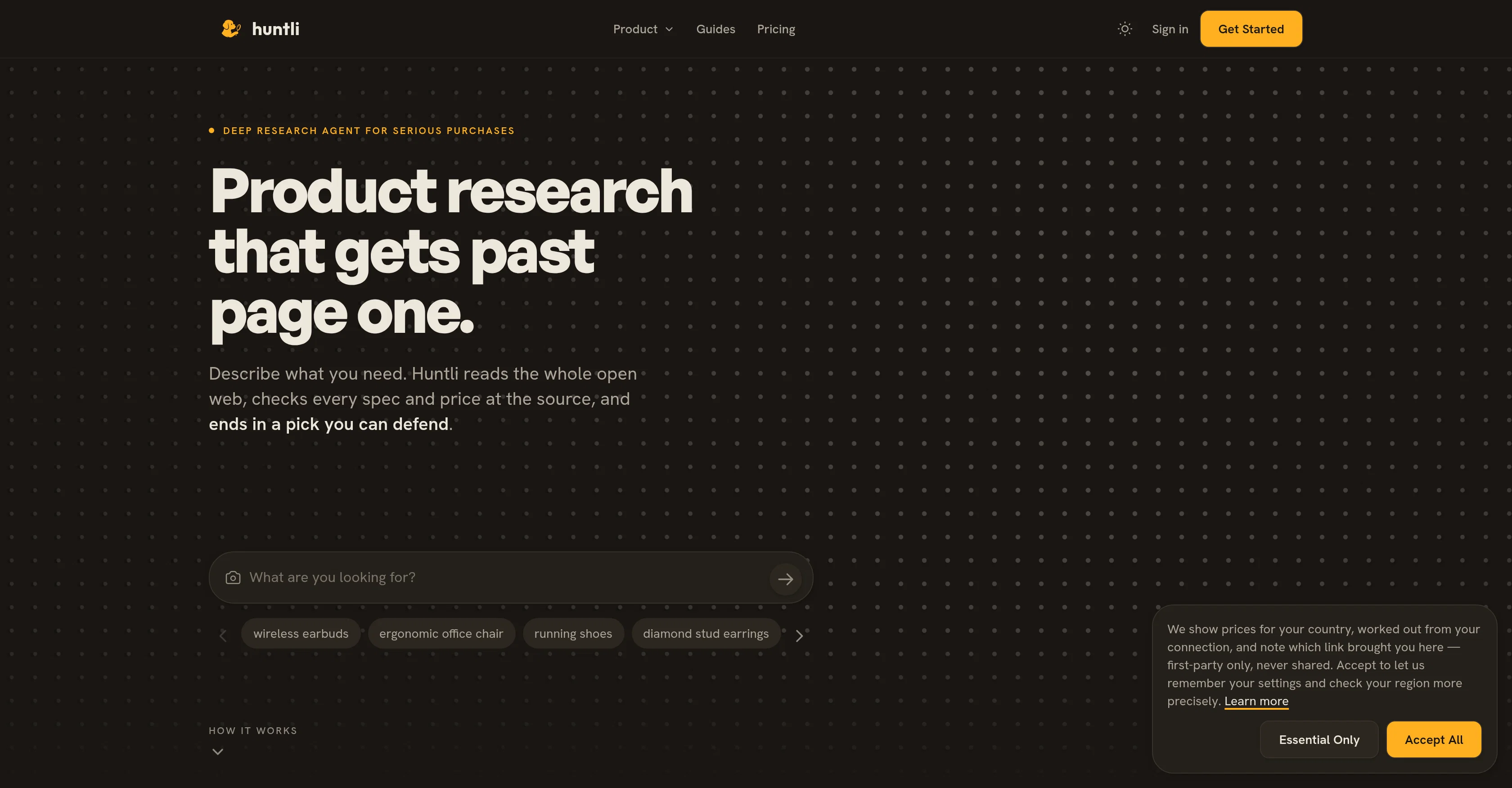 Huntli website