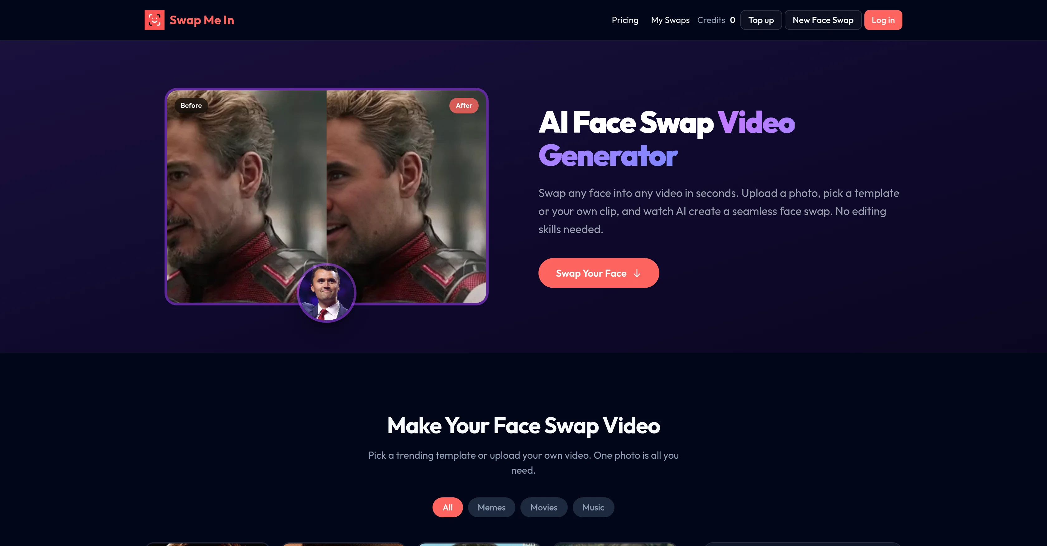 Swap Me In website