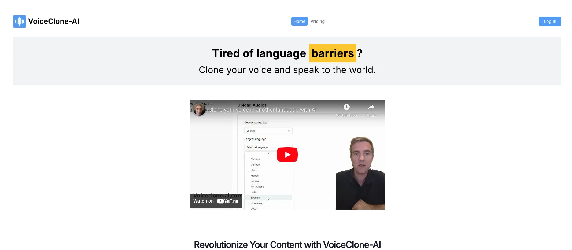 VoiceClone-AI website