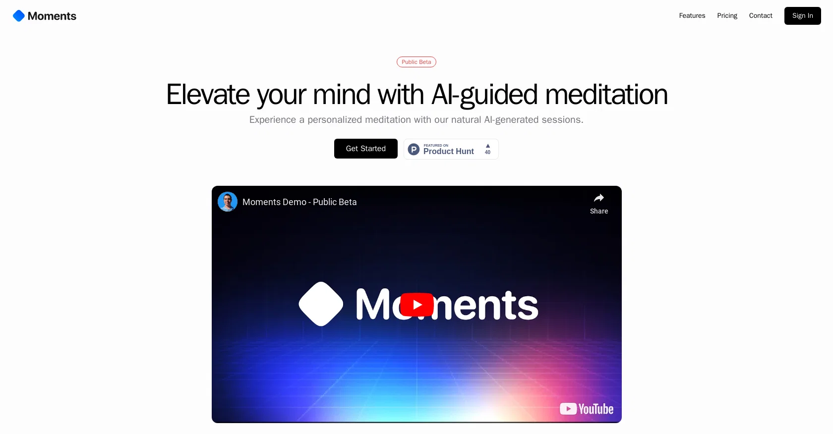 MomentsAI website